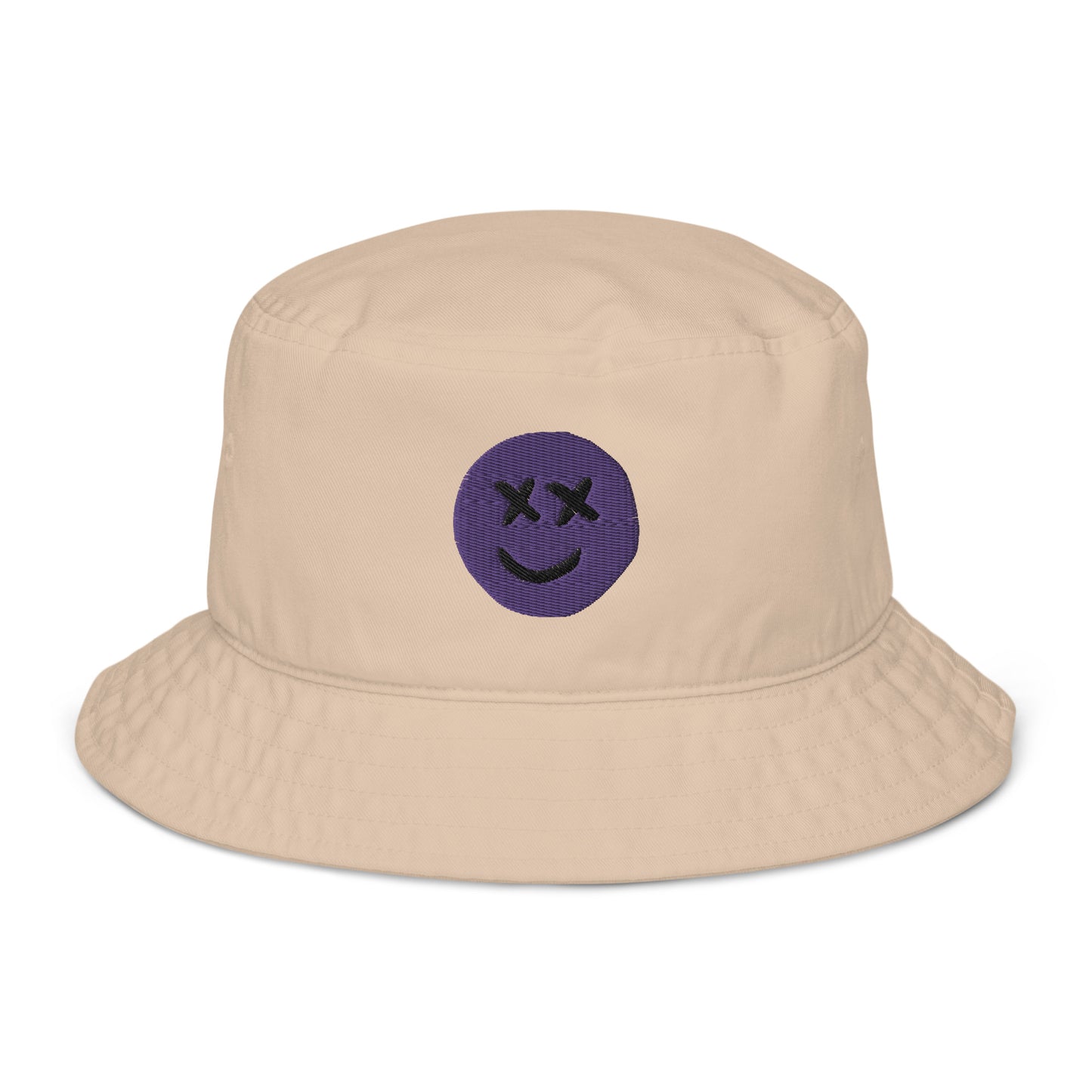 Happy Mood Purple Smiley Organic bucket hat
