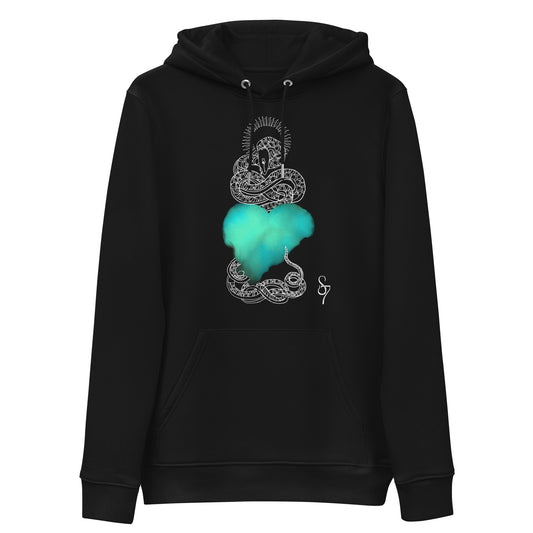 Blue Heart Eternal Love Snake Unisex Essential Eco Mystical Hoodie