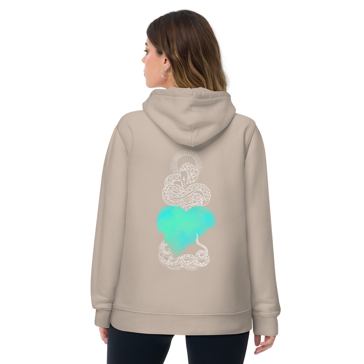 Blue Heart Eternal Love Snake Back Graphic Print Unisex essential eco mystical hoodie