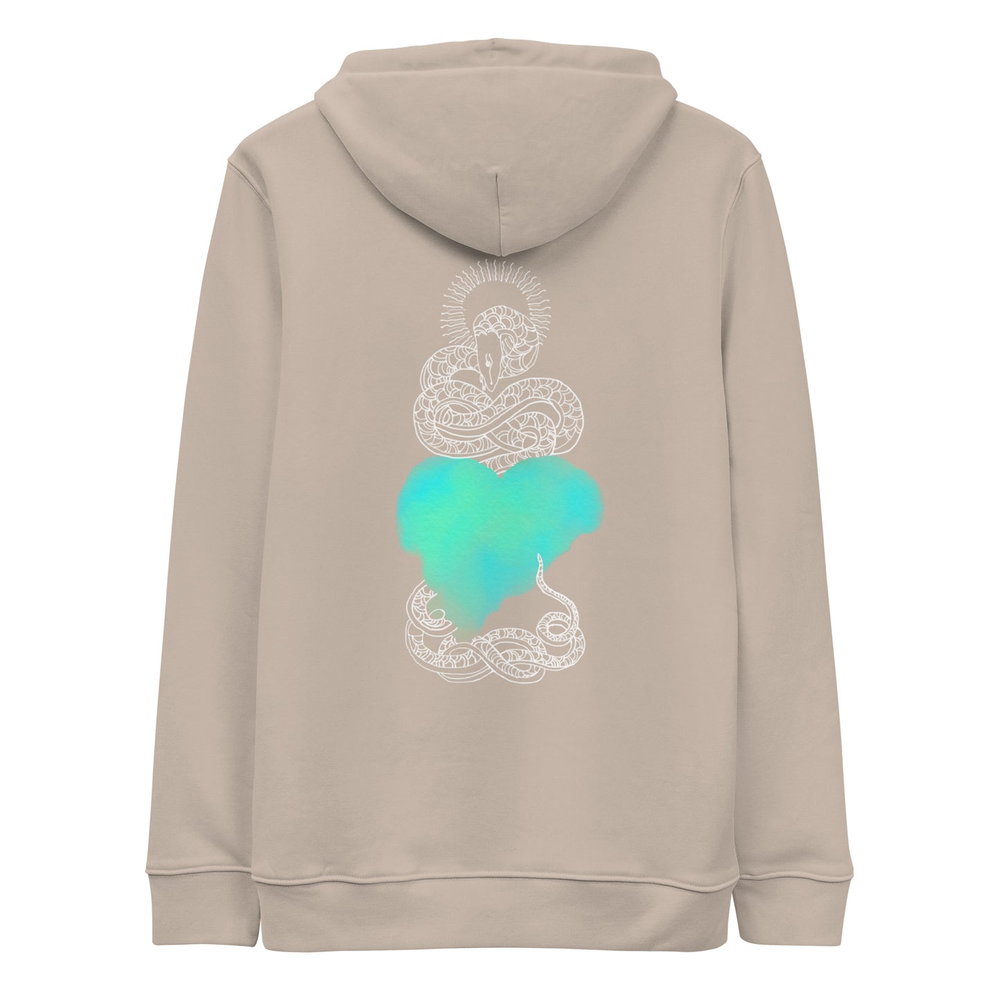 Blue Heart Eternal Love Snake Back Graphic Print Unisex essential eco mystical hoodie