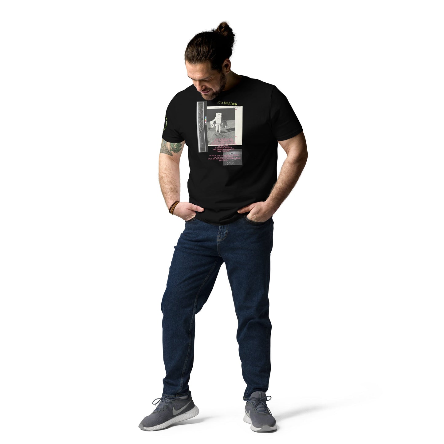 Reflection of Self, Man on the Moon Unisex Organic Cotton T-Shirt