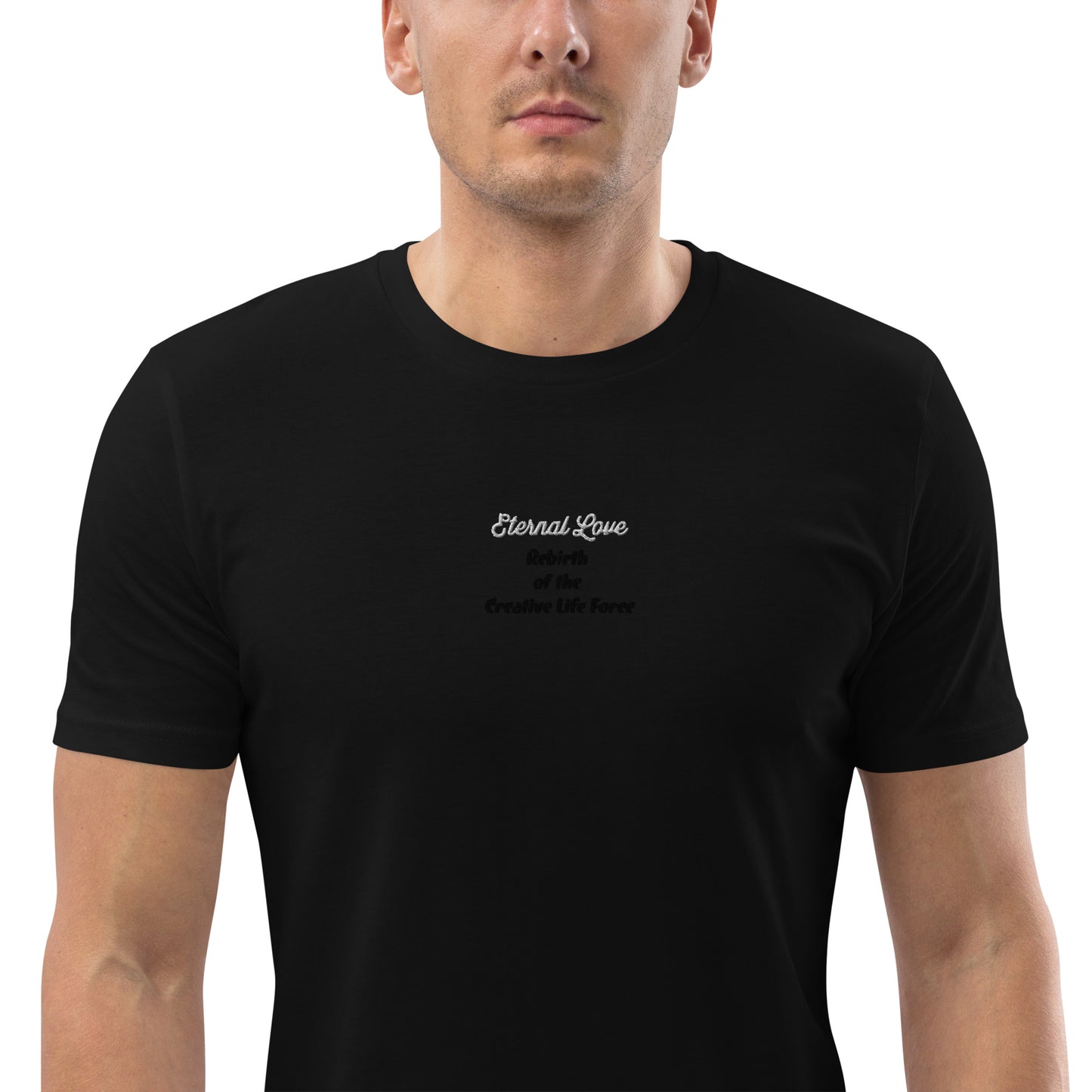 Eternal Love Rebirth of the Creative Life Force Blue Heart Snake Unisex Organic Cotton Mystical T-Shirt