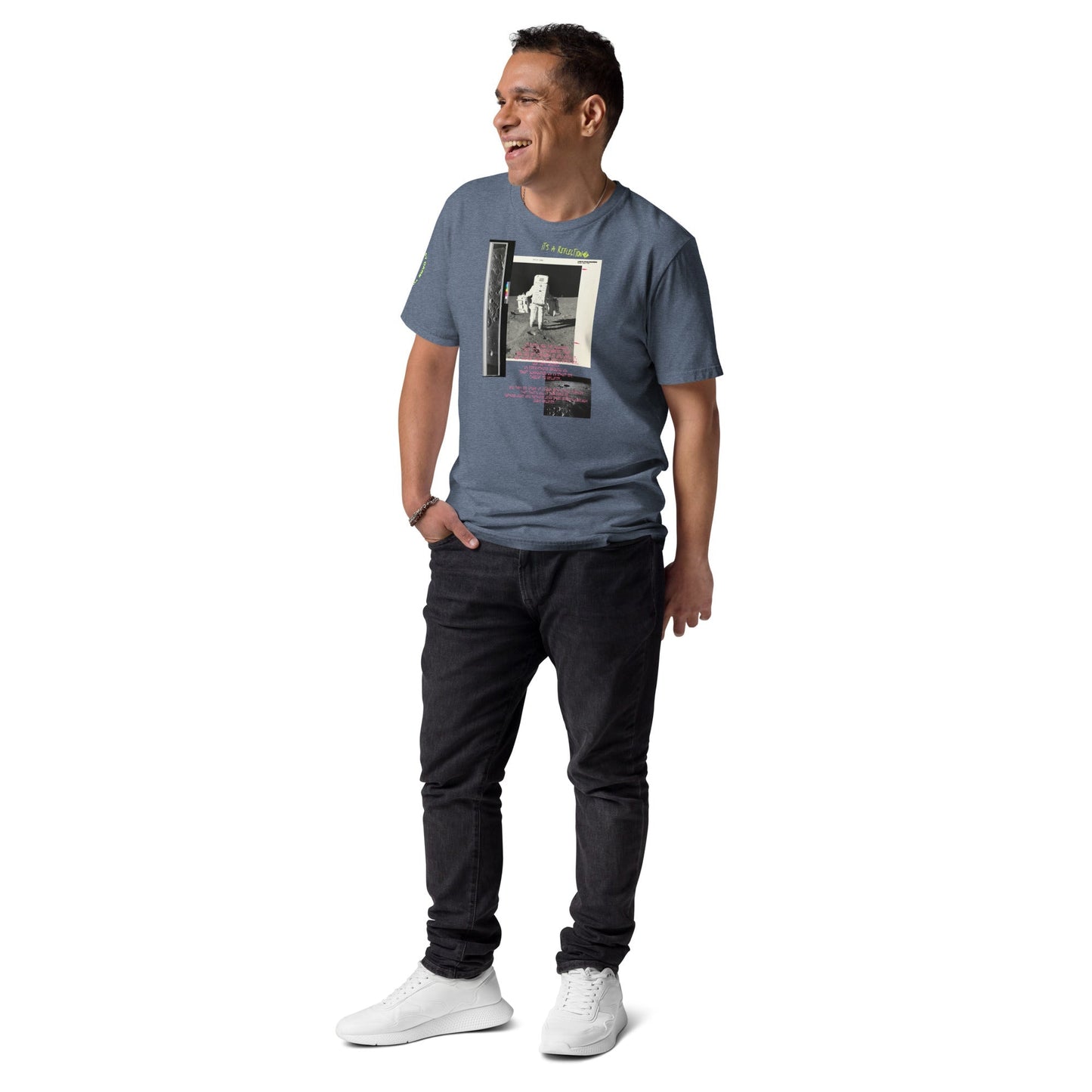 Reflection of Self, Man on the Moon Unisex Organic Cotton T-Shirt