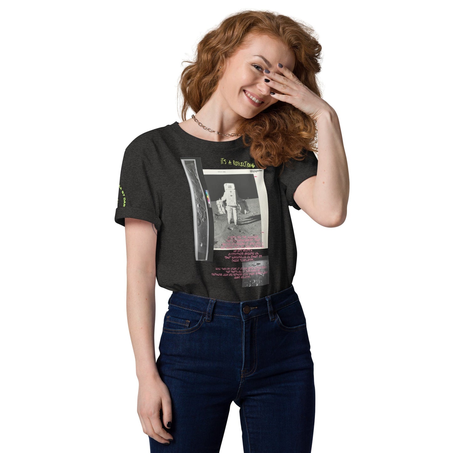 Reflection of Self, Man on the Moon Unisex Organic Cotton T-Shirt