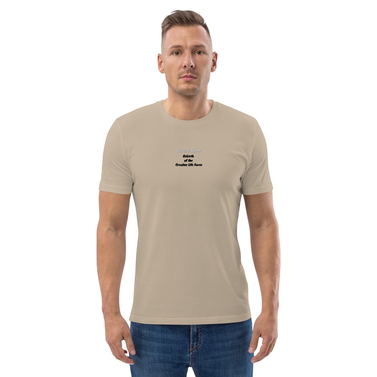 Eternal Love Rebirth of the Creative Life Force Blue Heart Snake Unisex Organic Cotton Mystical T-Shirt