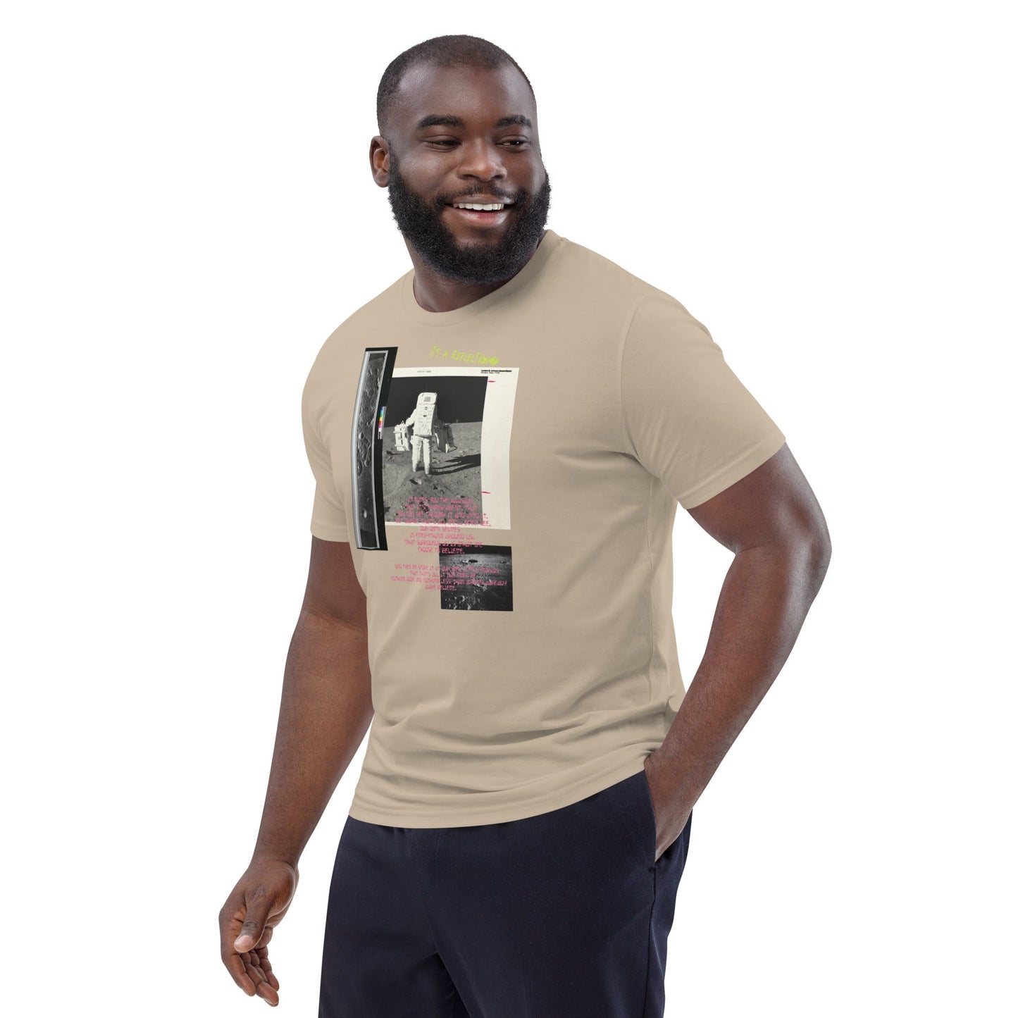 Reflection of Self, Man on the Moon Unisex Organic Cotton T-Shirt