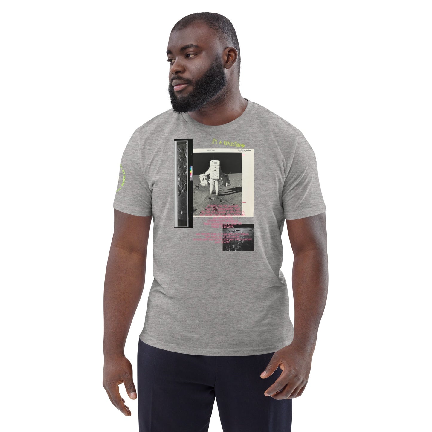 Reflection of Self, Man on the Moon Unisex Organic Cotton T-Shirt