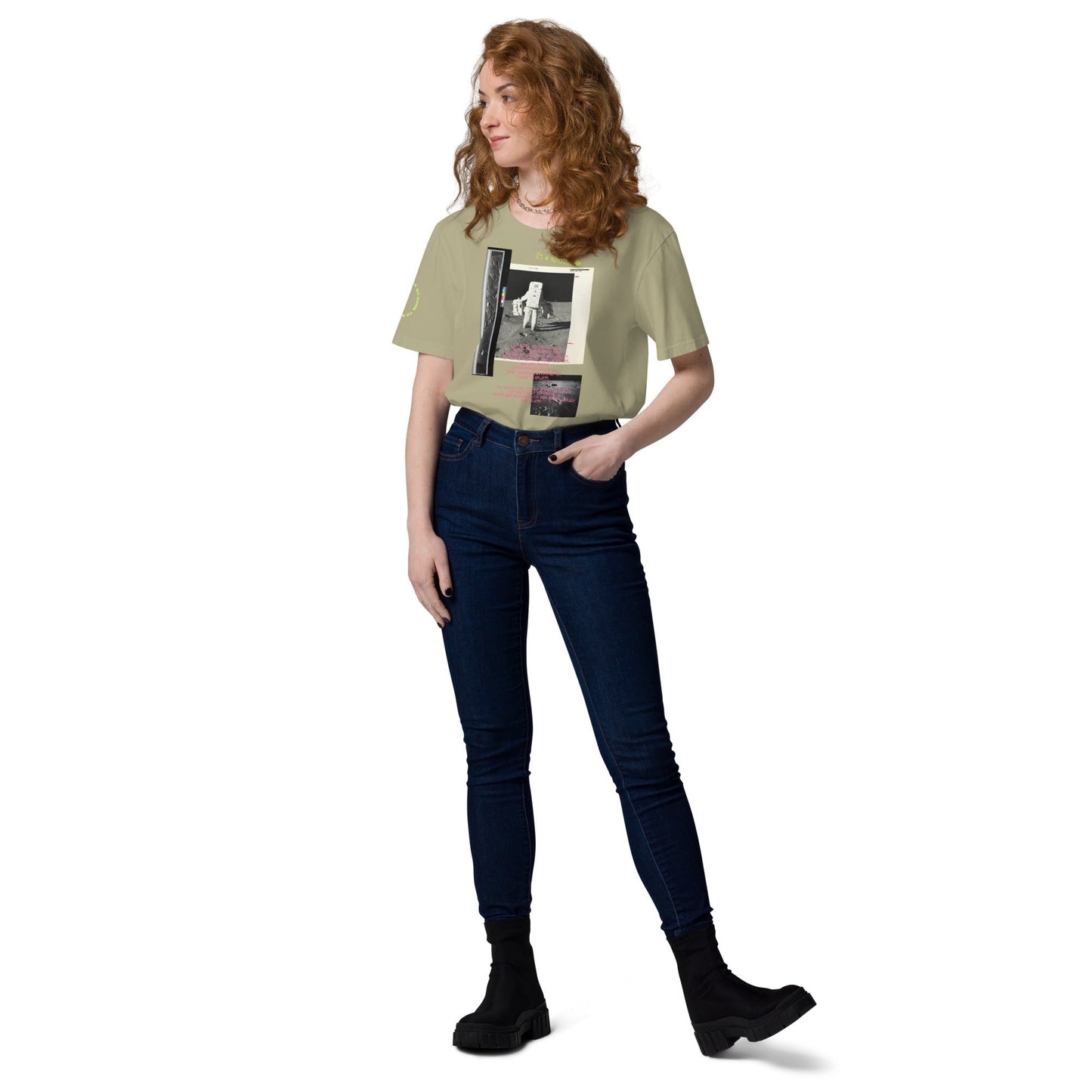 Reflection of Self, Man on the Moon Unisex Organic Cotton T-Shirt