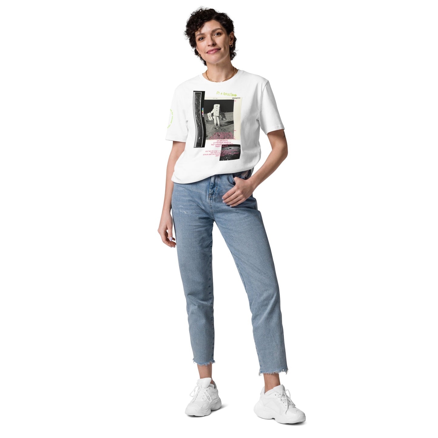 Reflection of Self, Man on the Moon Unisex Organic Cotton T-Shirt