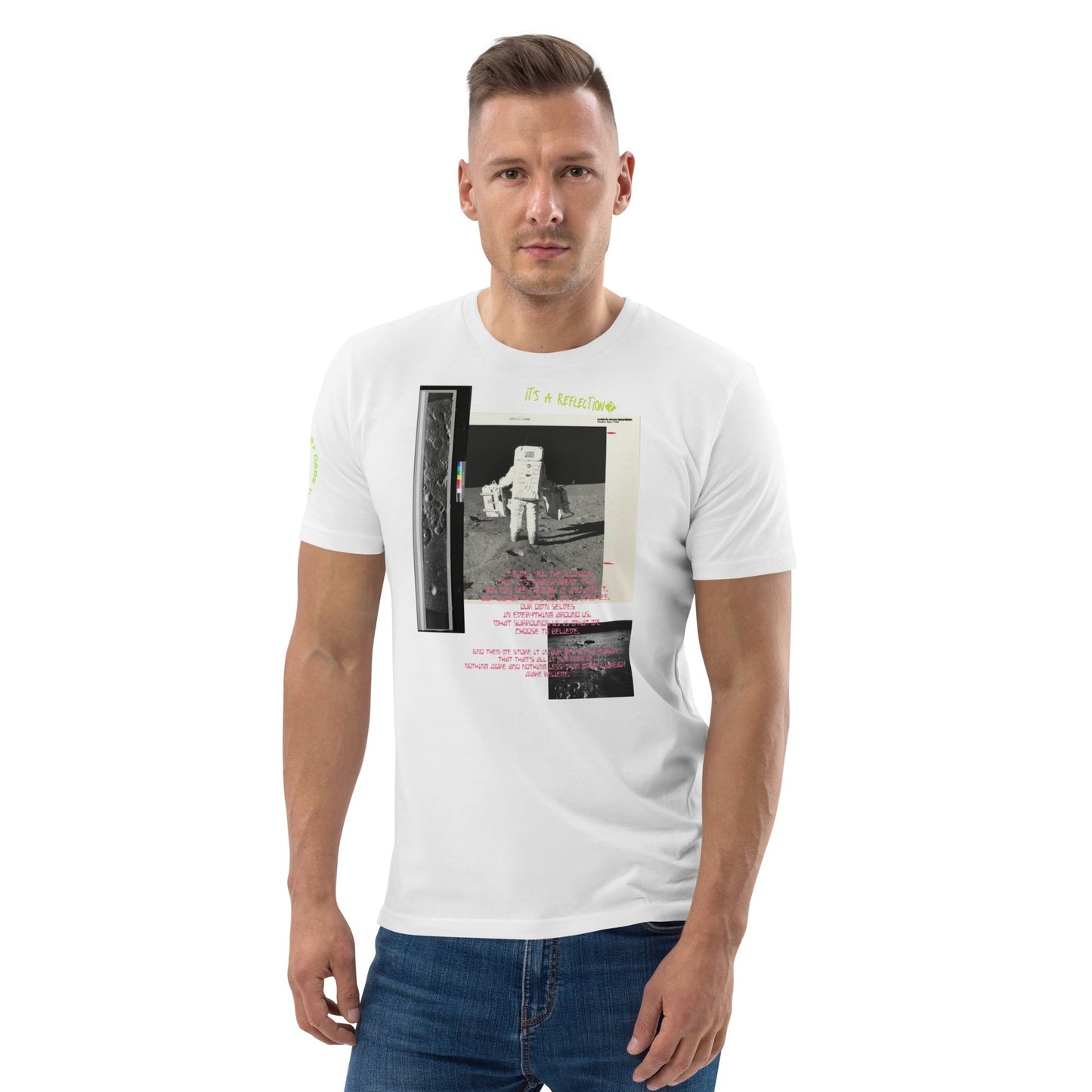 Reflection of Self, Man on the Moon Unisex Organic Cotton T-Shirt