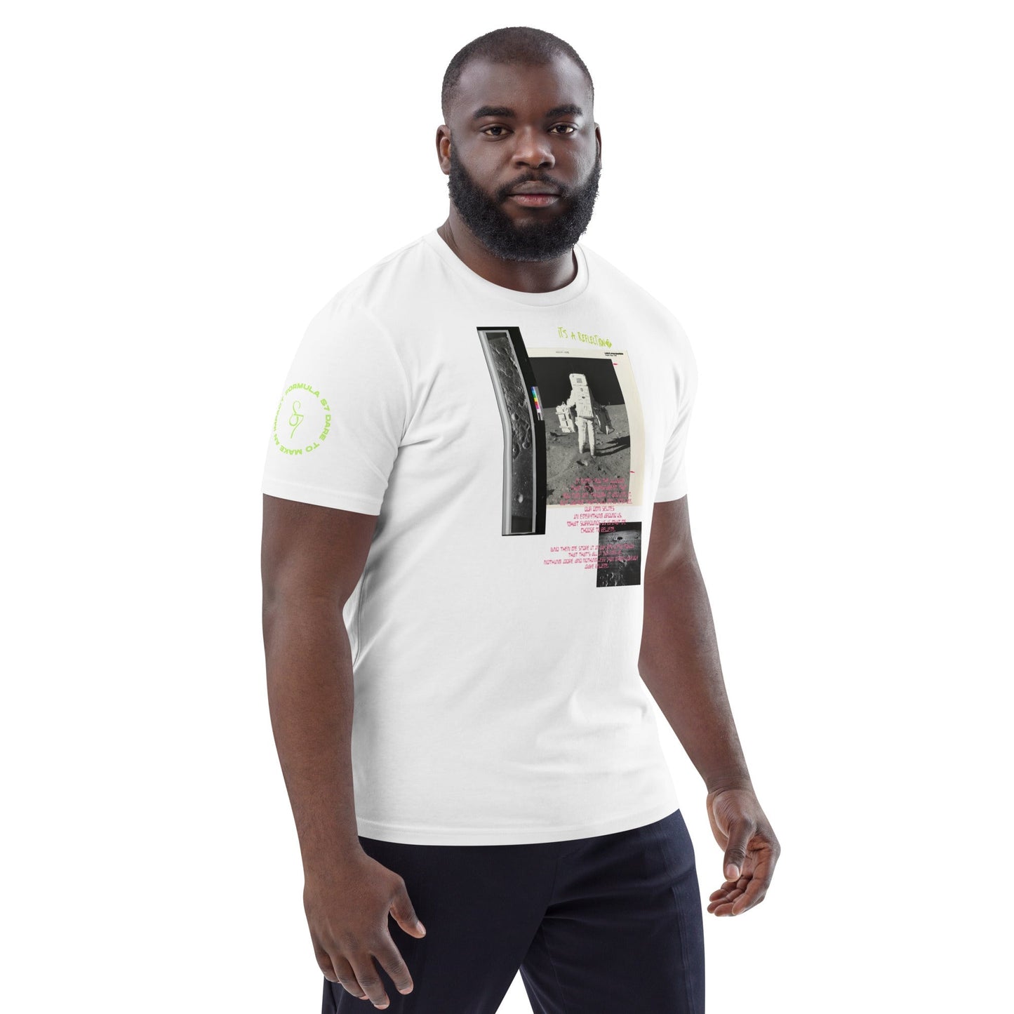 Reflection of Self, Man on the Moon Unisex Organic Cotton T-Shirt