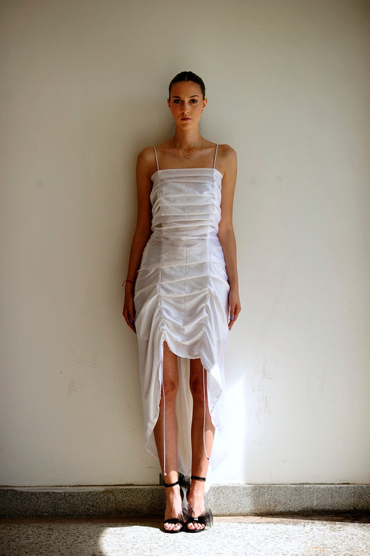 Silk Ruched Bungee Dress