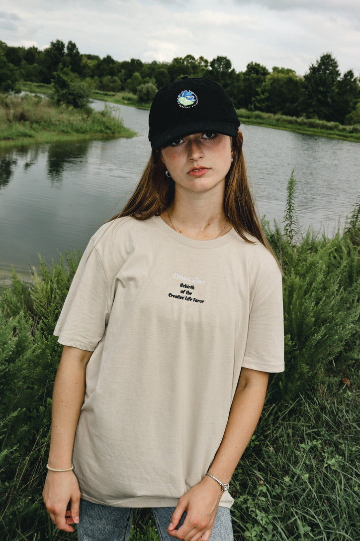 Eternal Love Rebirth of the Creative Life Force Blue Heart Snake Unisex Organic Cotton Mystical T-Shirt