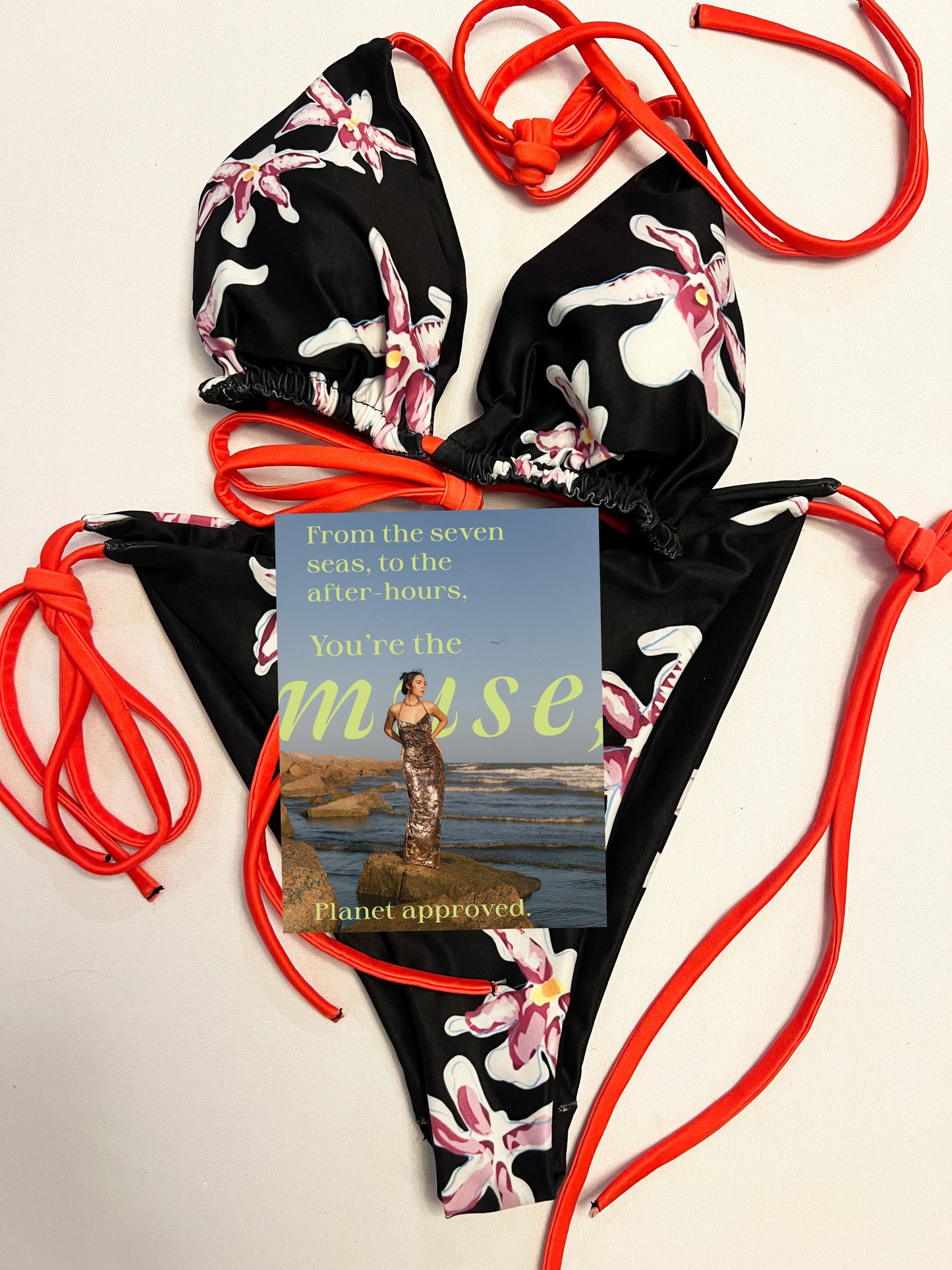 Midnight Orchid Flame Recycled String Bikini