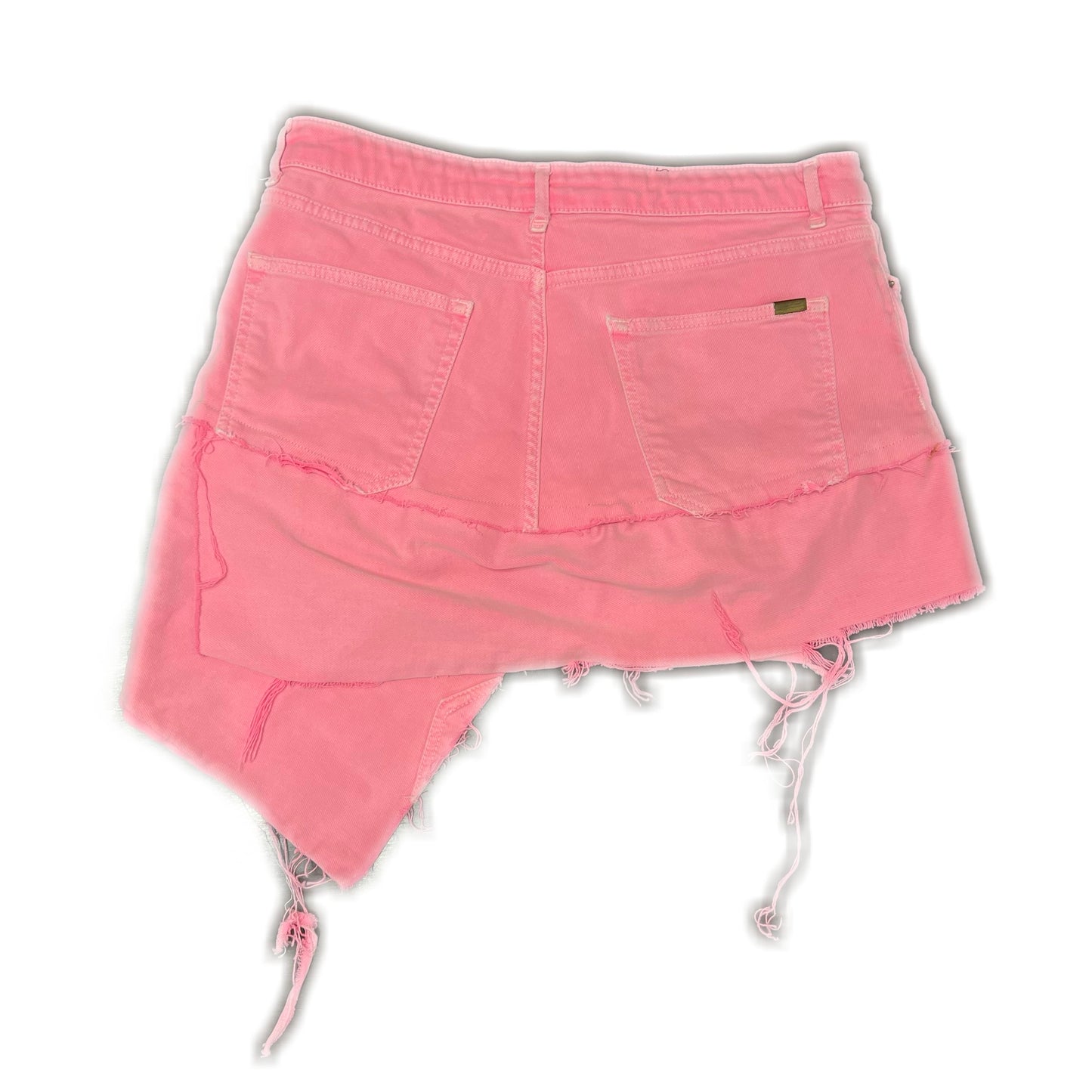 Up-cycled Pink Denim Mini Skirt