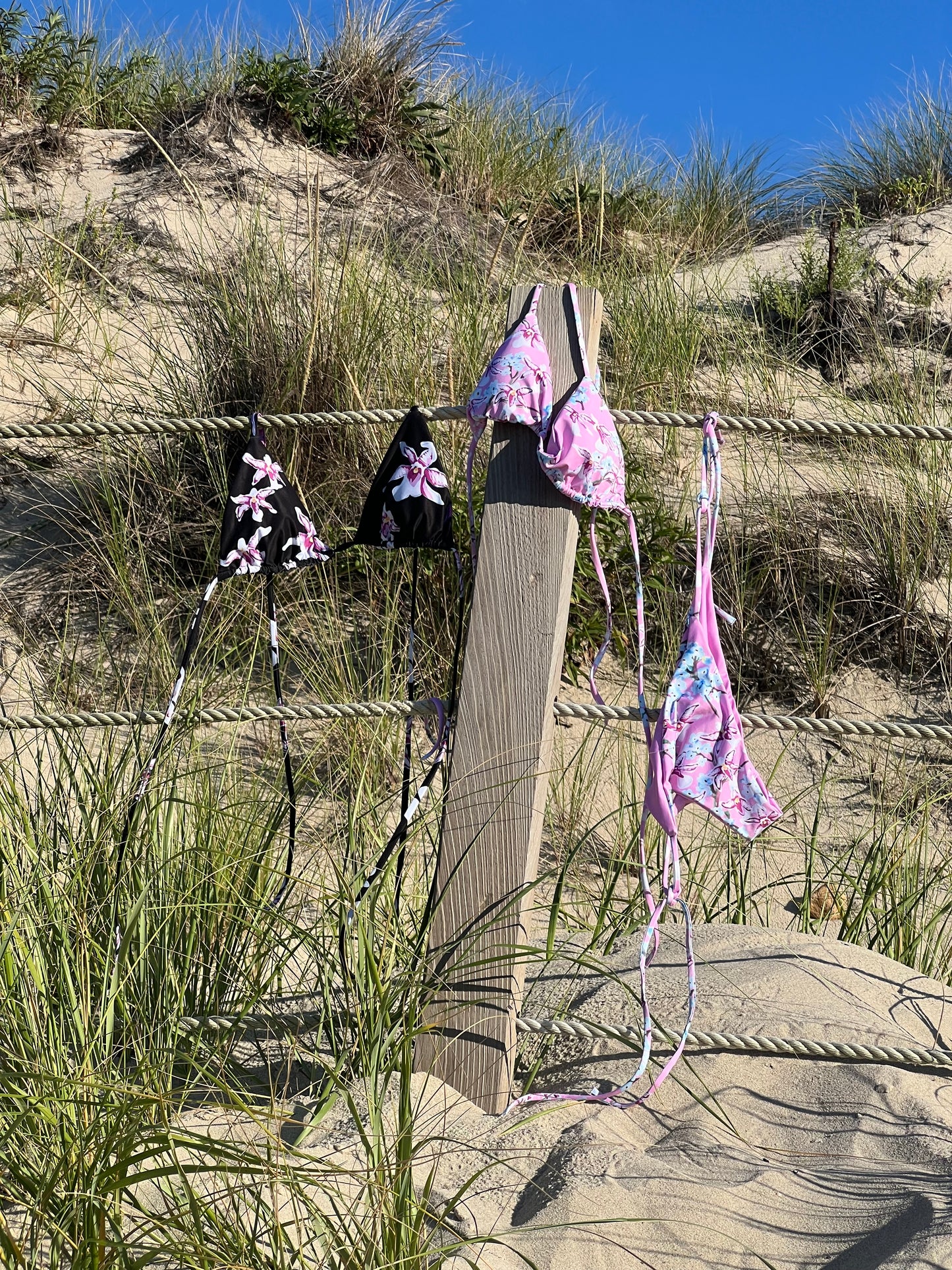 Midnight Bloom Recycled Black String Bikini