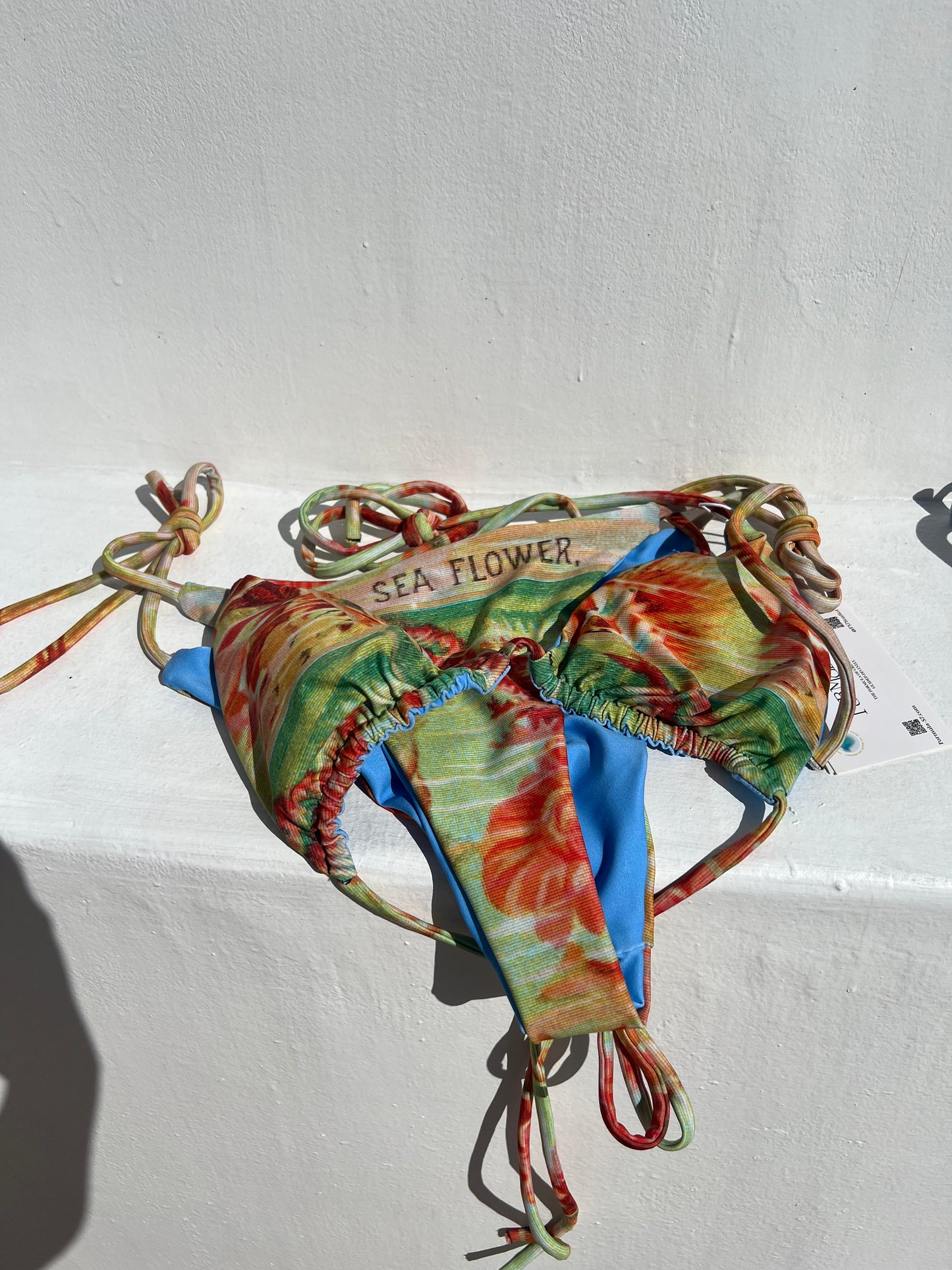 Sea Flower Print Recycled String Bikini