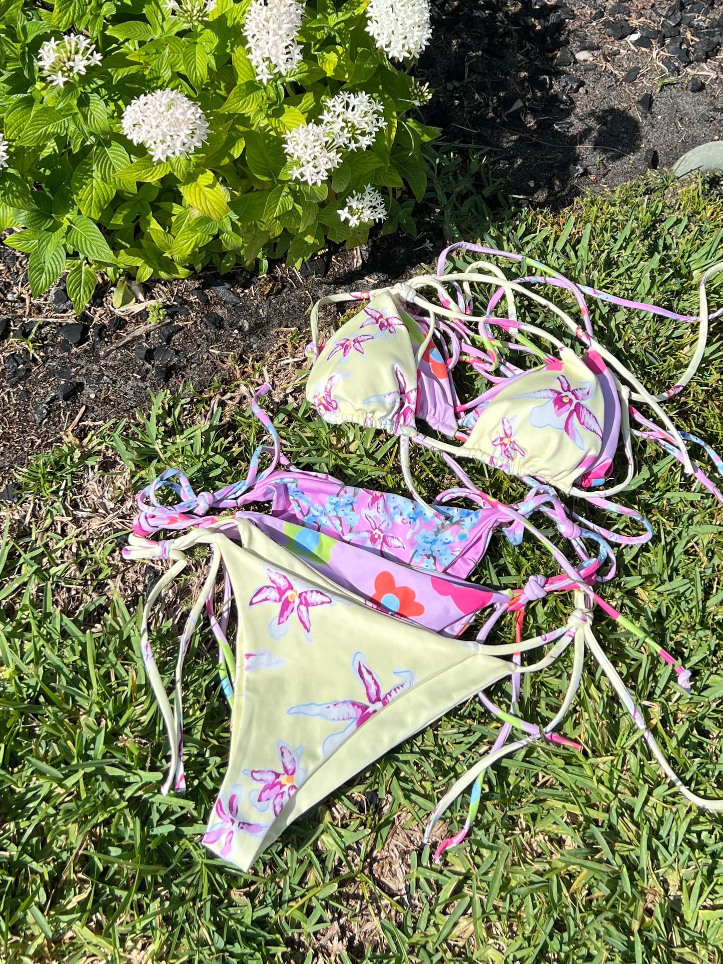 Buttercup Orchid Blooms Recycled String Bikini