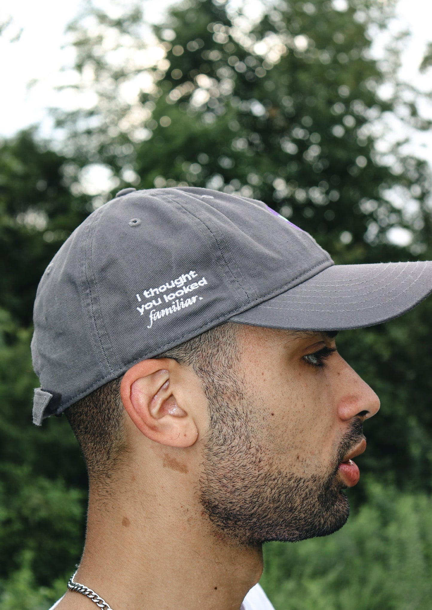 Purple Alien I thought you looked familiar Organic Cotton Dad Hat