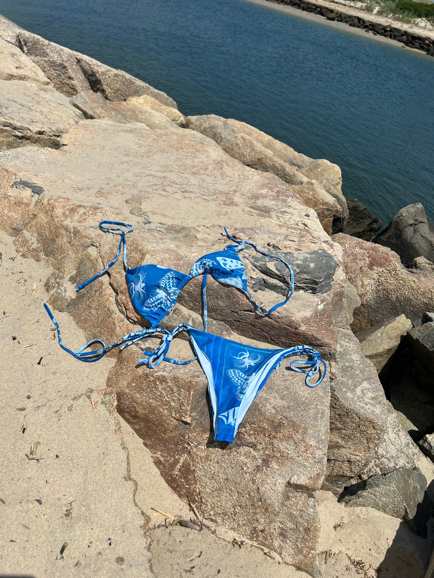 Butterflies & Bees Print Recycled String Bikini