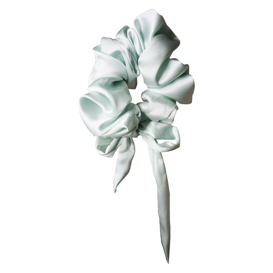 Mint Blue Bow Scrunchie