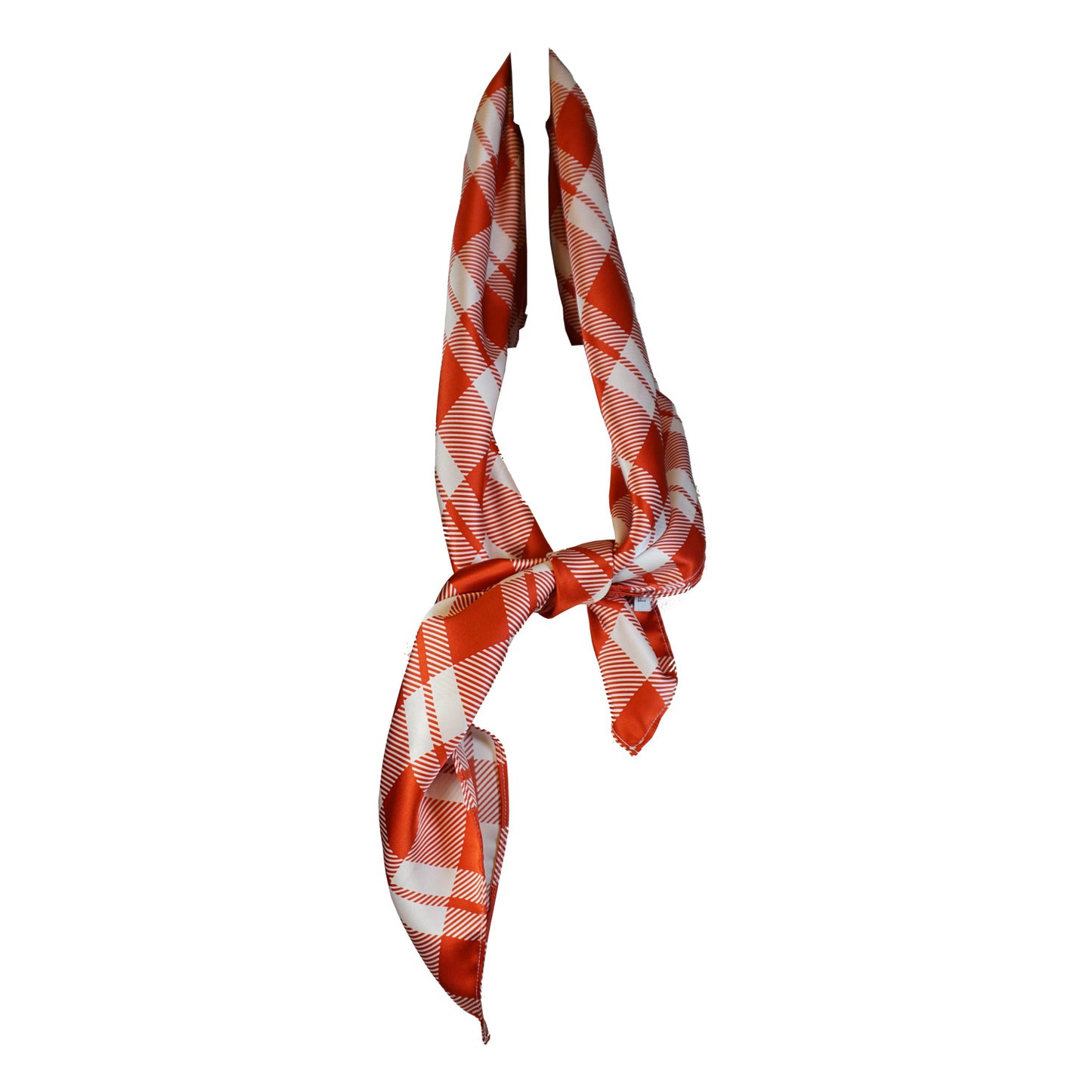 Red and White Plaid Silk Scarf