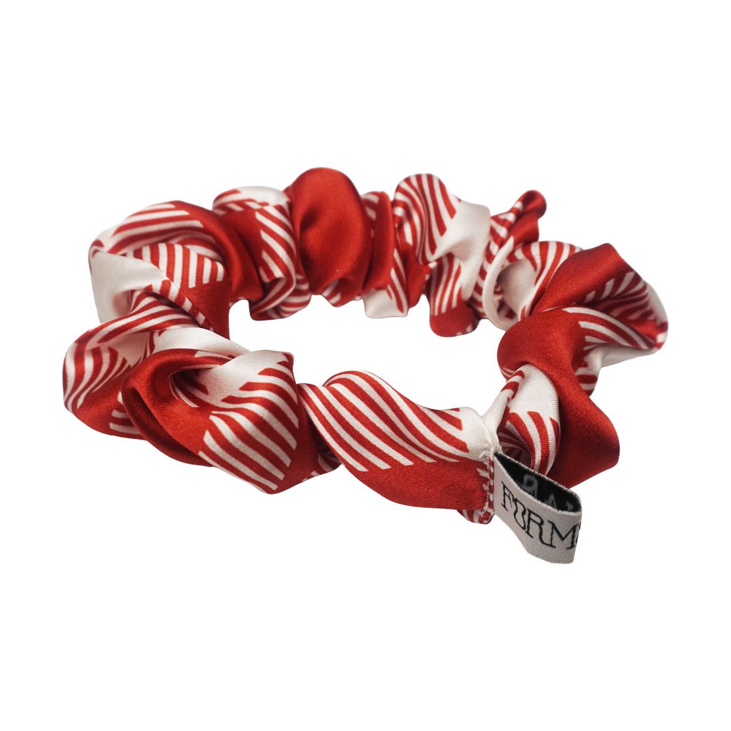 Red and White Plaid Silk Scrunchies