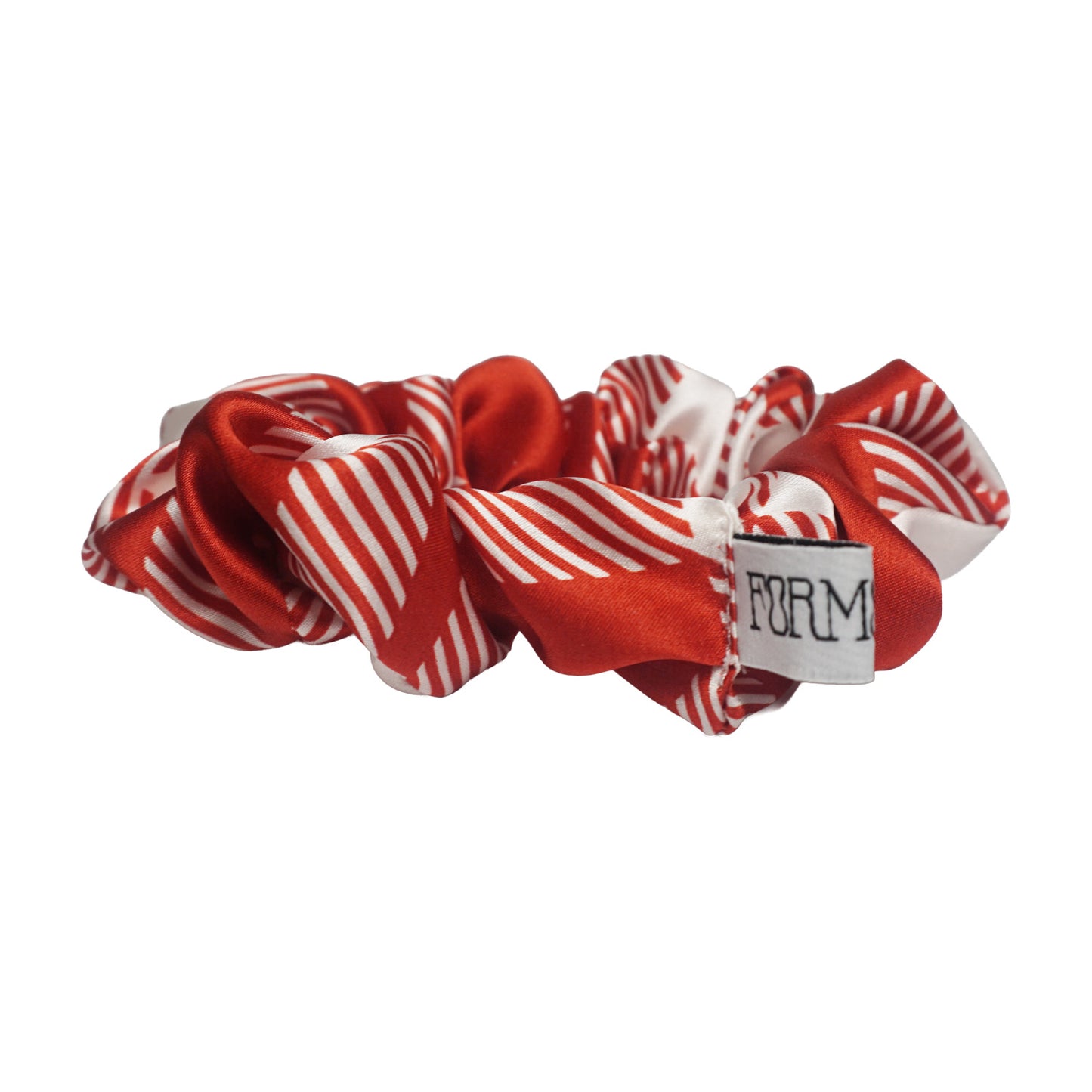 Red and White Plaid Silk Scrunchies