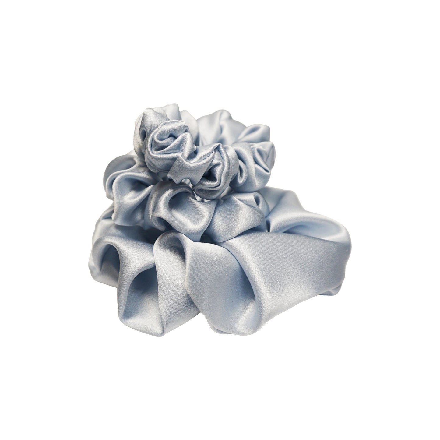 Baby Blue Silk Charmeuse Scrunchies