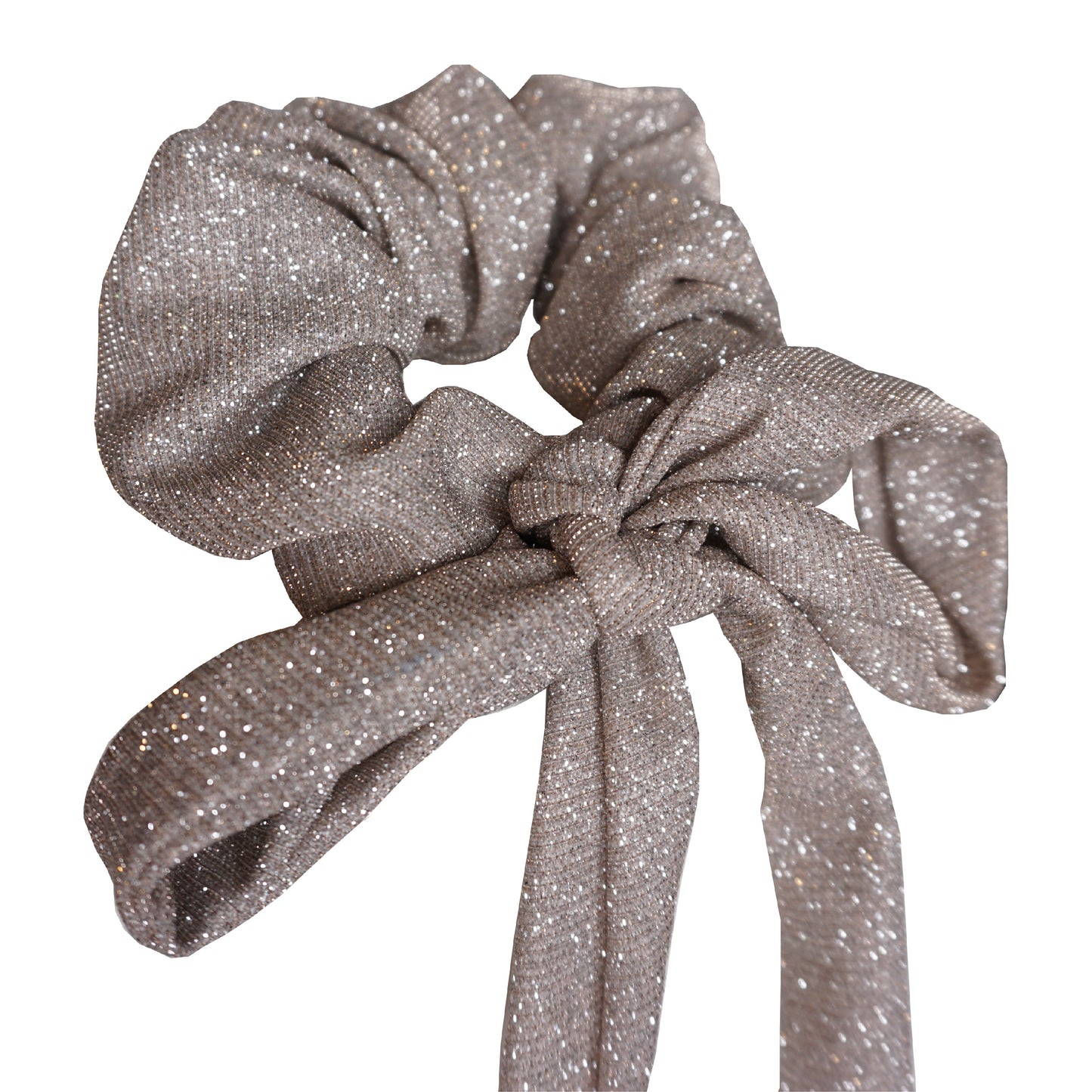 Silver Sparkle Bow Scrunchie