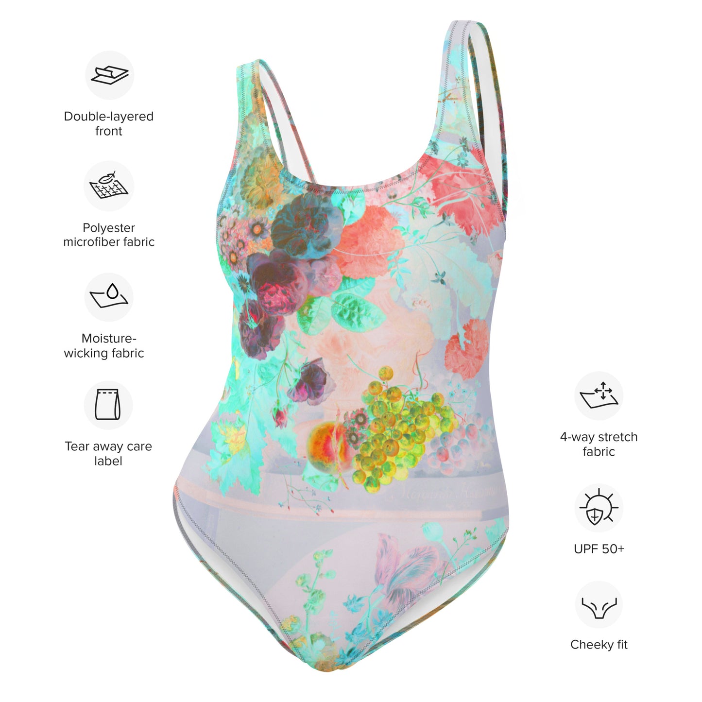 Peaches & Grapes Floral One-Piece Swimsuit
