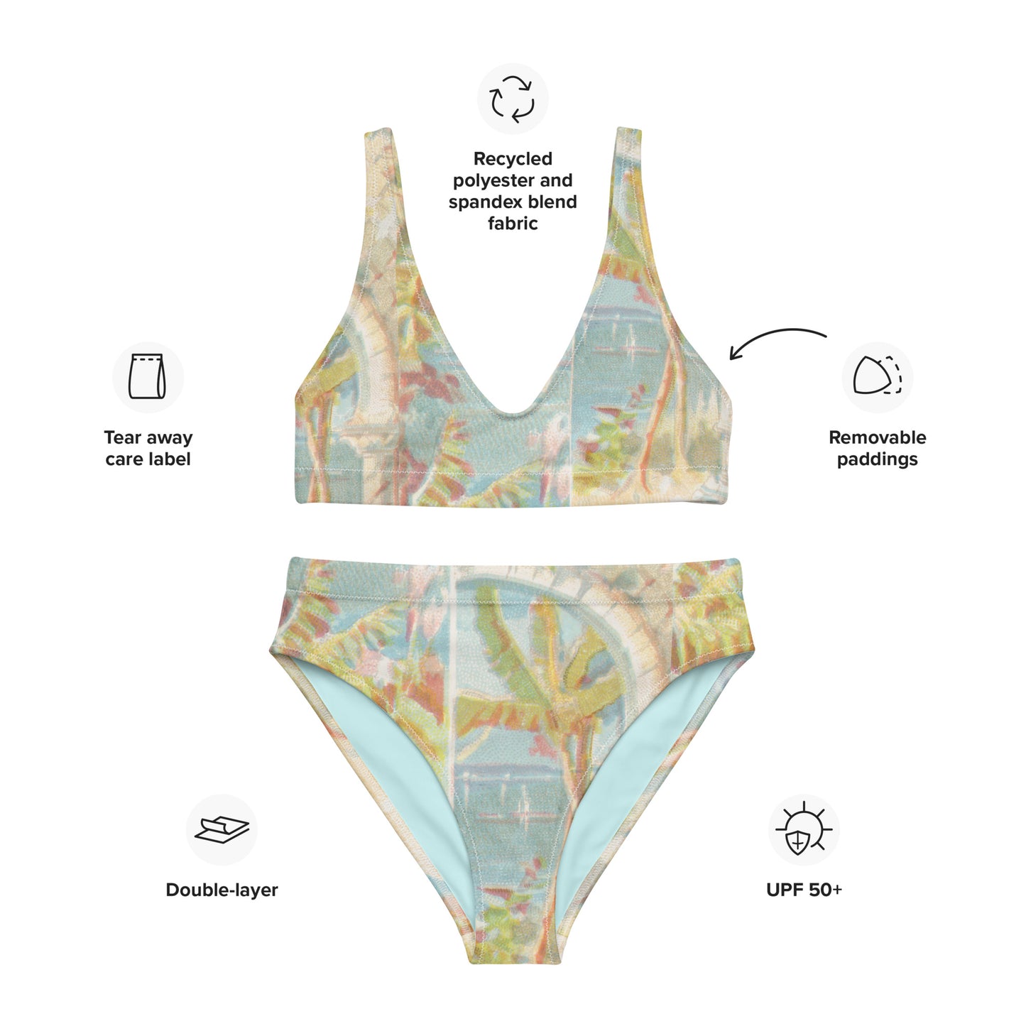 The Tropics Print Recycled High-Waisted Bikini
