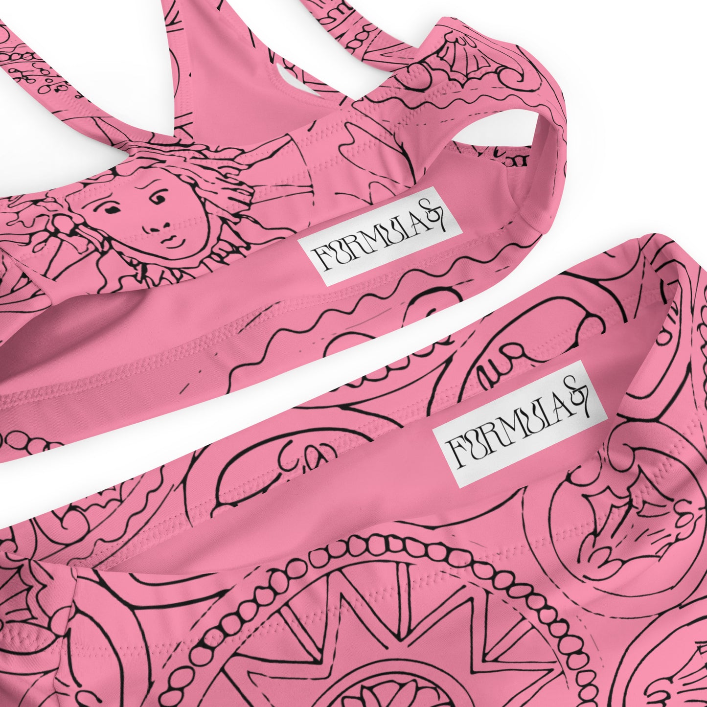 Medusa's Sea Medallion Recycled Pink High-Waisted Bikini