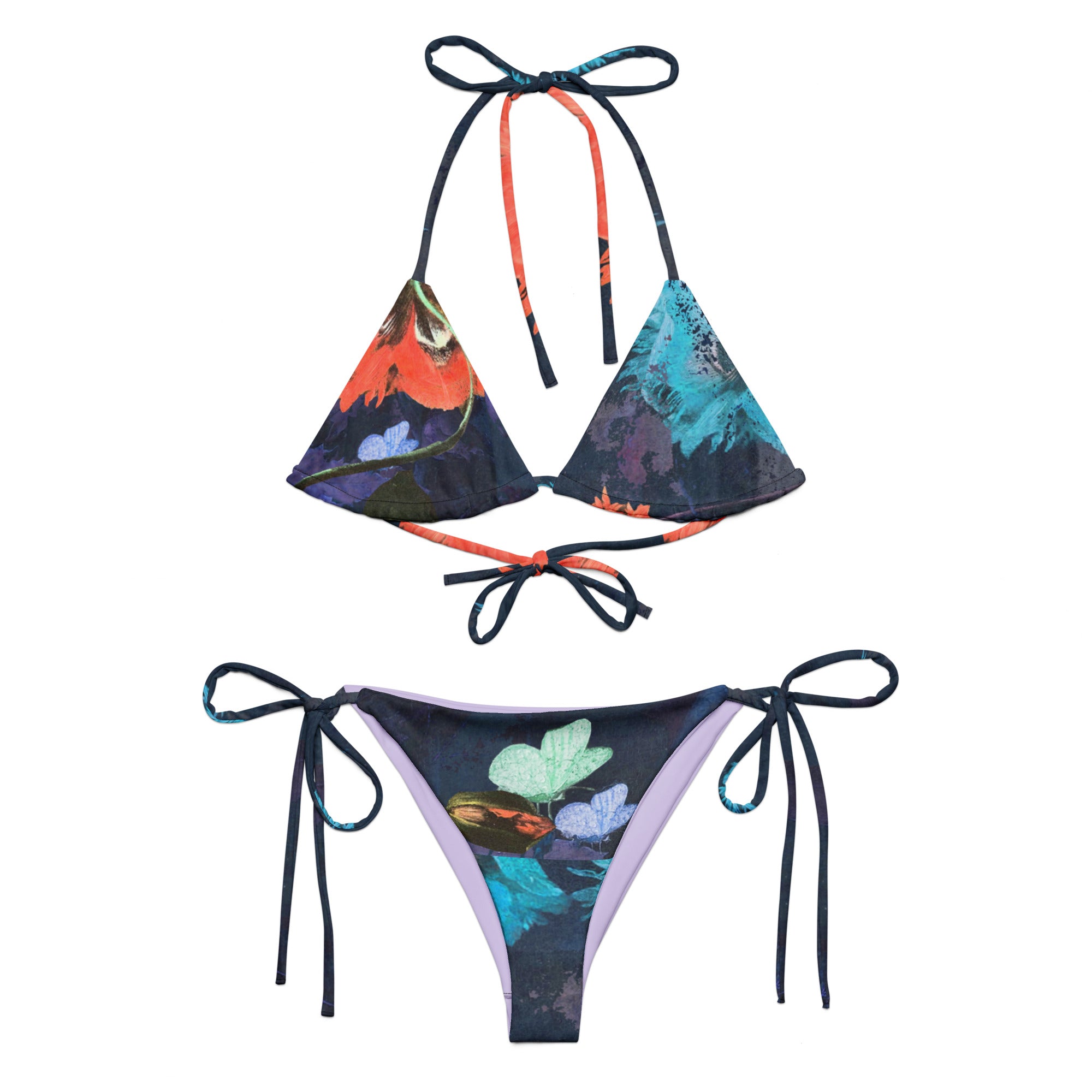 Exquisite Floral recycled string bikini – Formula S7