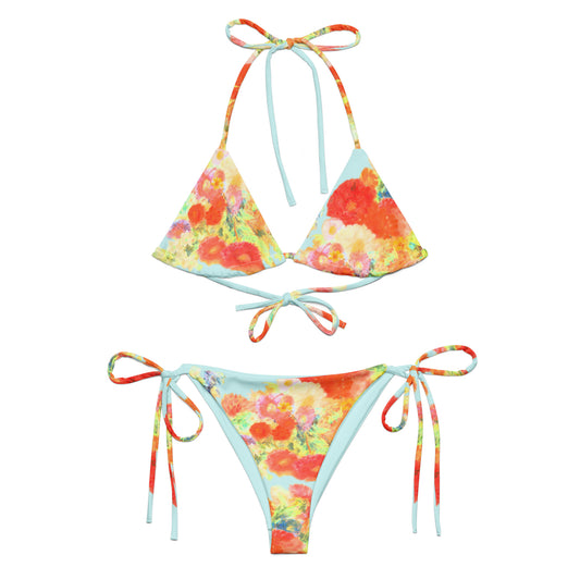 Wonder of Love Floral print recycled string bikini