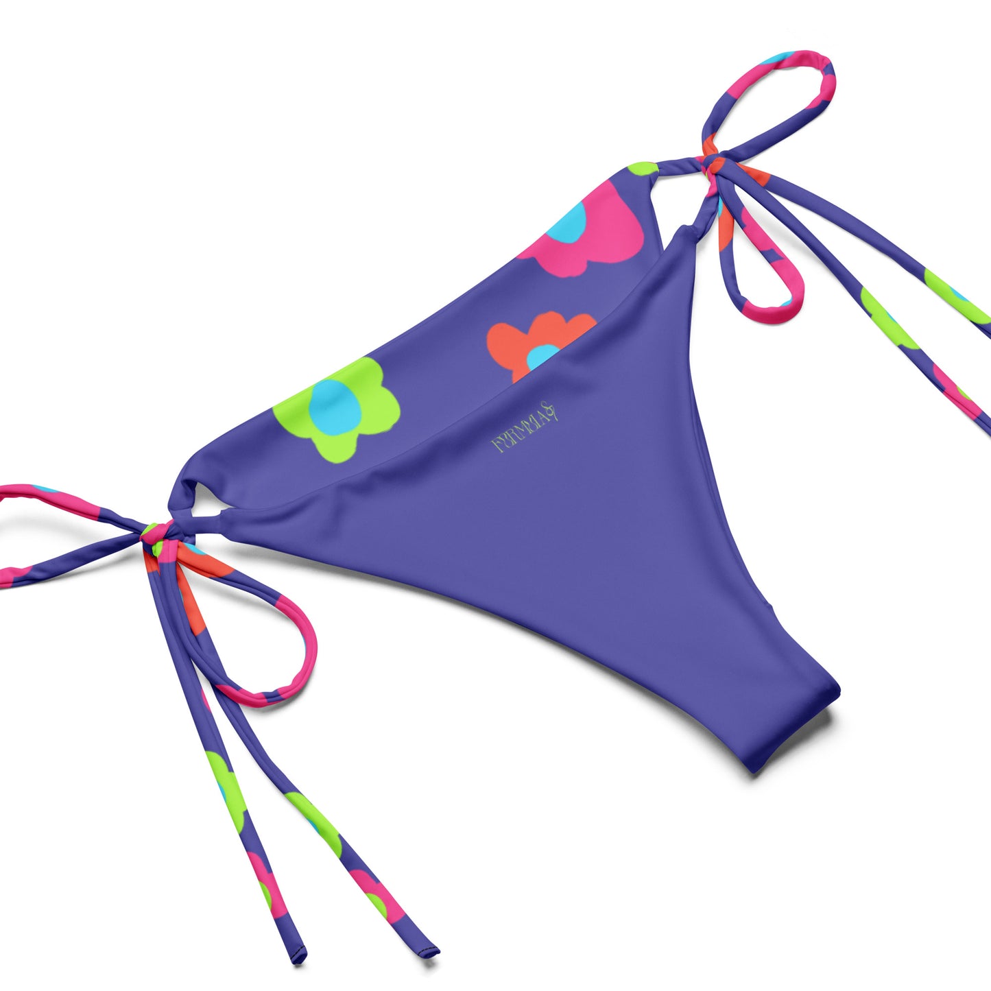 Floral Doodles Purple print recycled string bikini