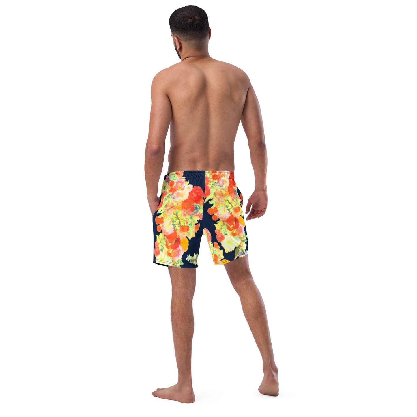 Wonder of Love Floral Print Men's swim trunks