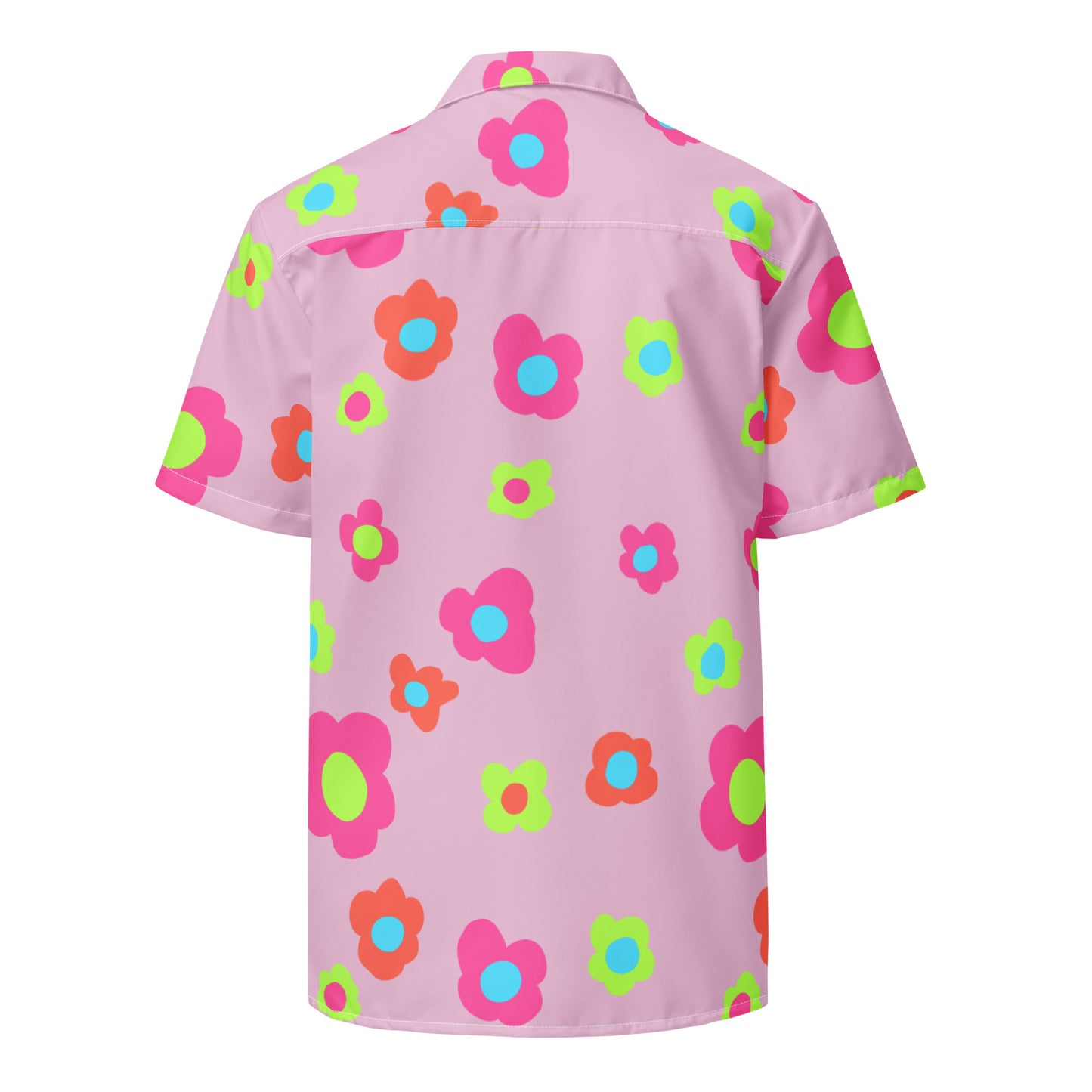 Floral Doodles Pink Mauve Unisex button down T-shirt