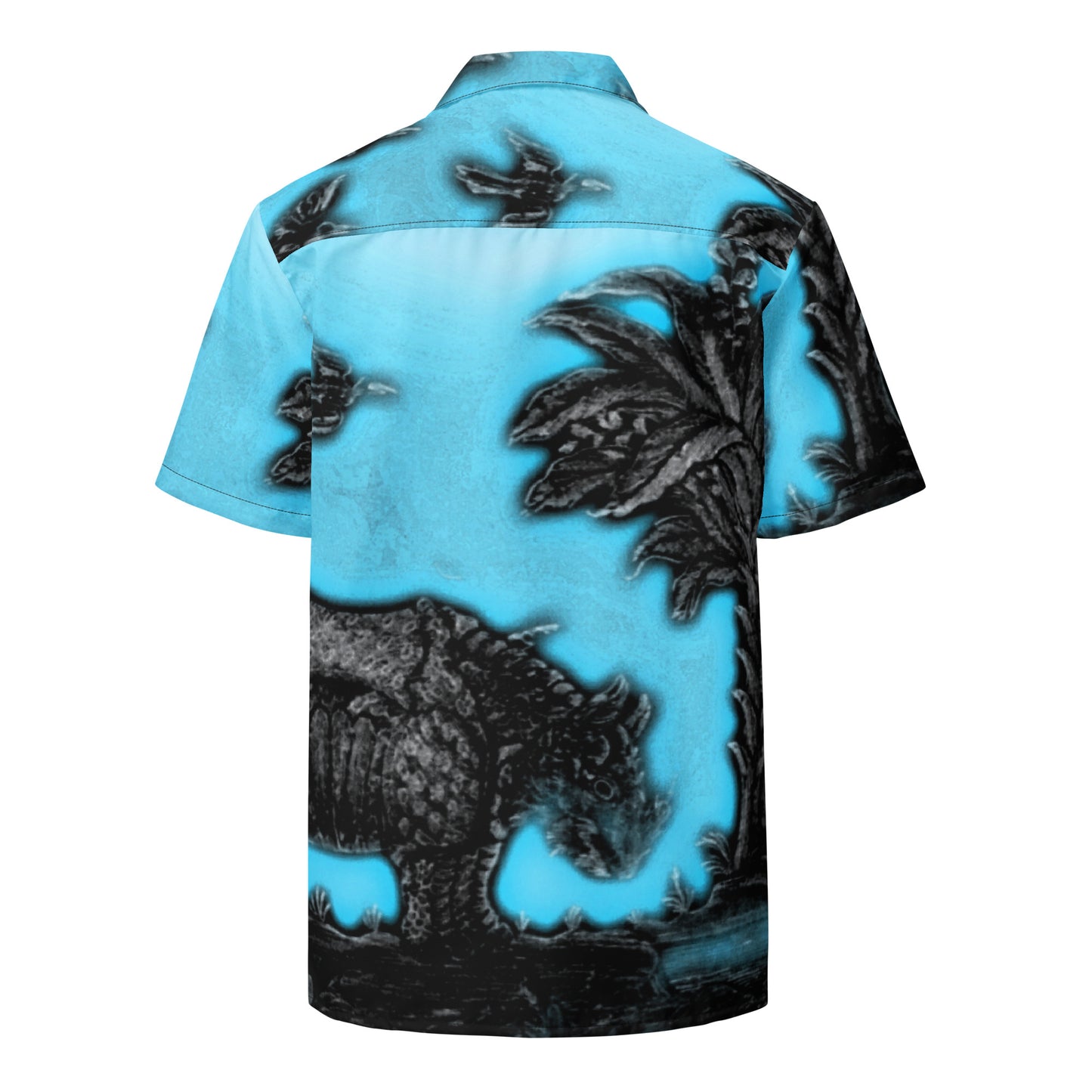 Exquisite Floral Tropical Rhino Unisex button down t-shirt