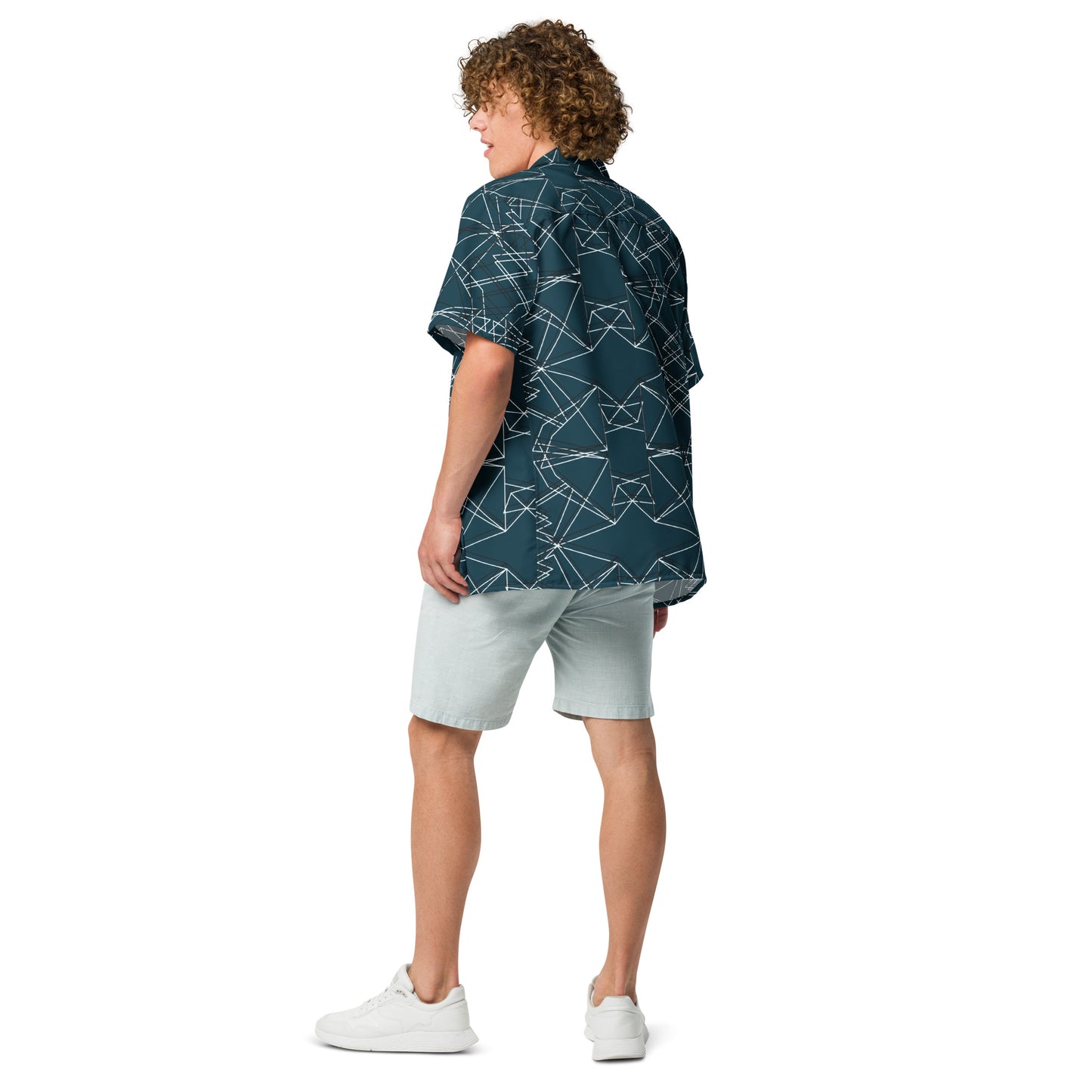 Origami Bird Geometric Unisex Button-Down Shirt