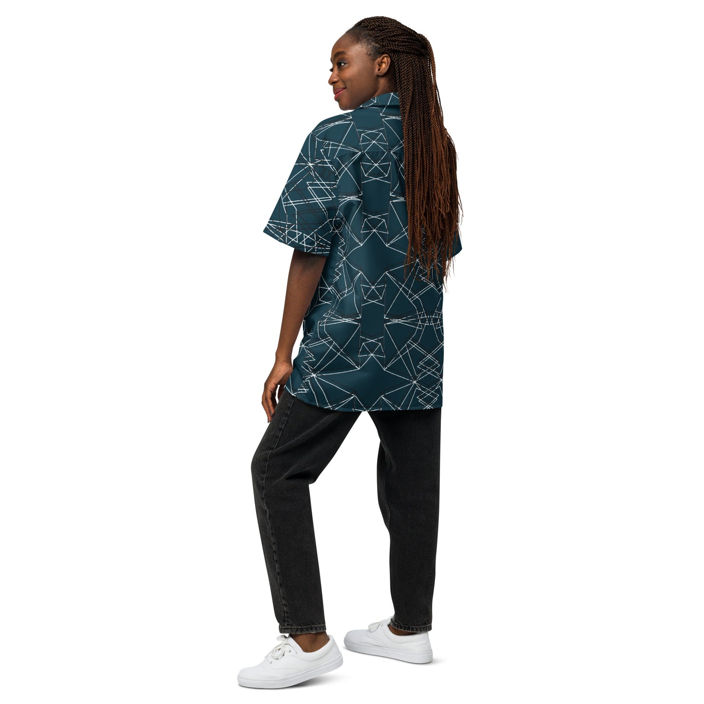 Origami Bird Geometric Unisex Button-Down Shirt