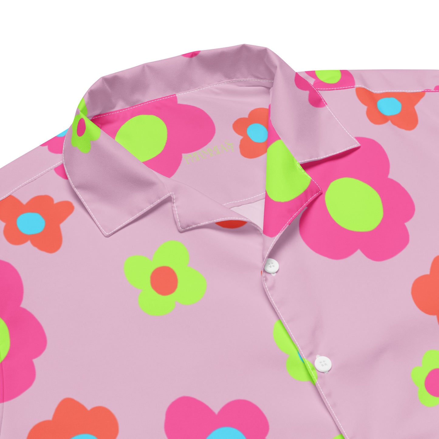 Floral Doodles Pink Mauve Unisex button down T-shirt