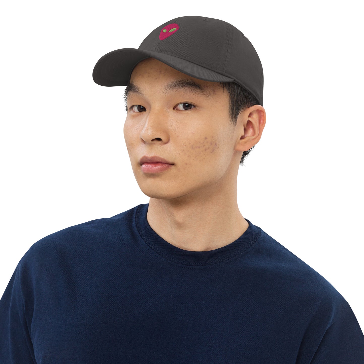 Pink Alien I thought you looked familiar Organic Cotton Dad Hat