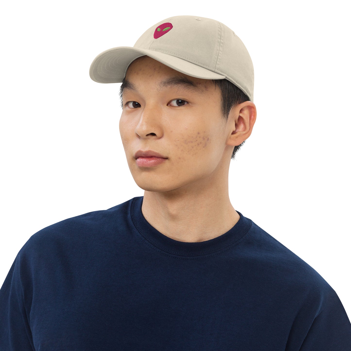 Pink Alien I thought you looked familiar Organic Cotton Dad Hat