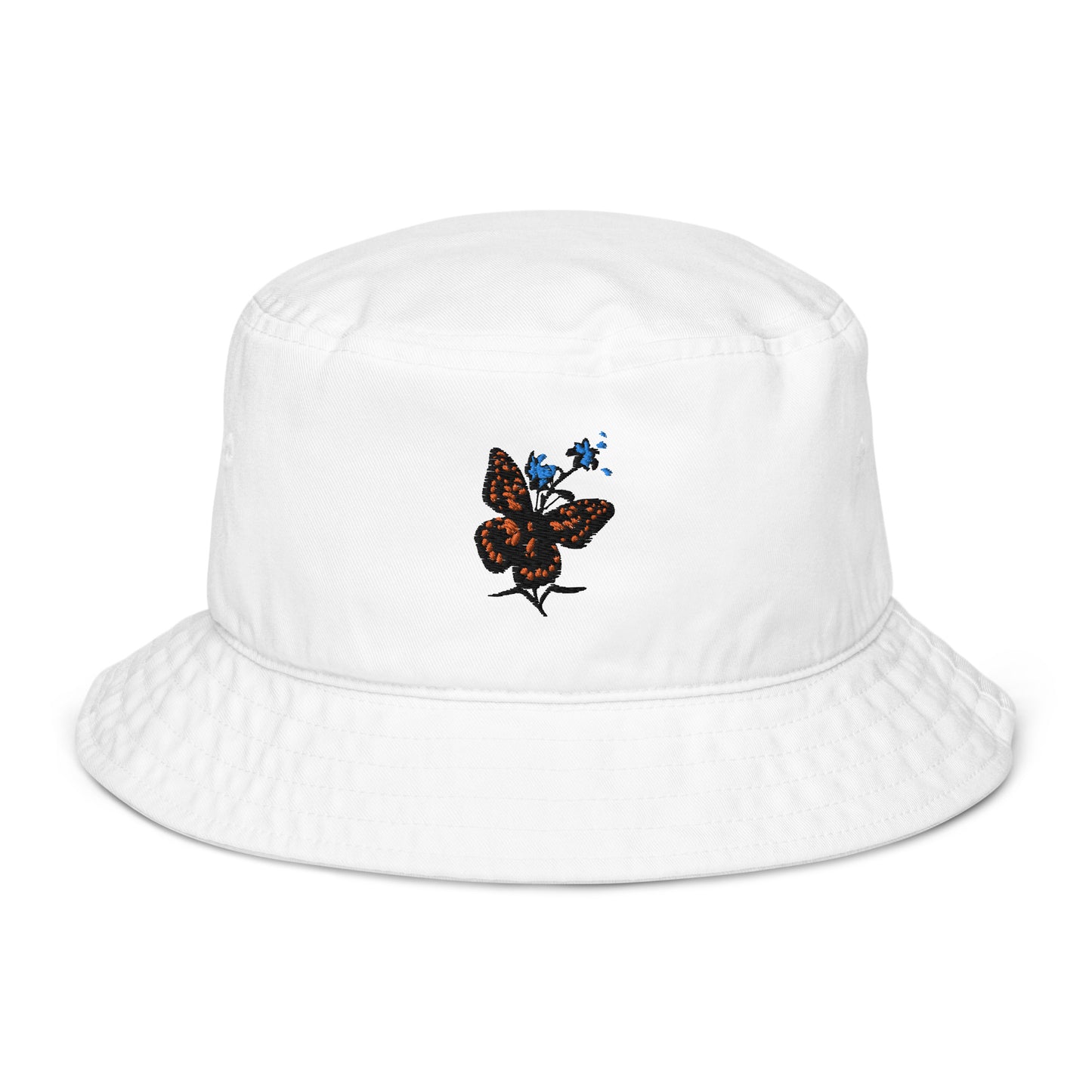 Butterfly and Flowers Organic Cotton Bucket Hat