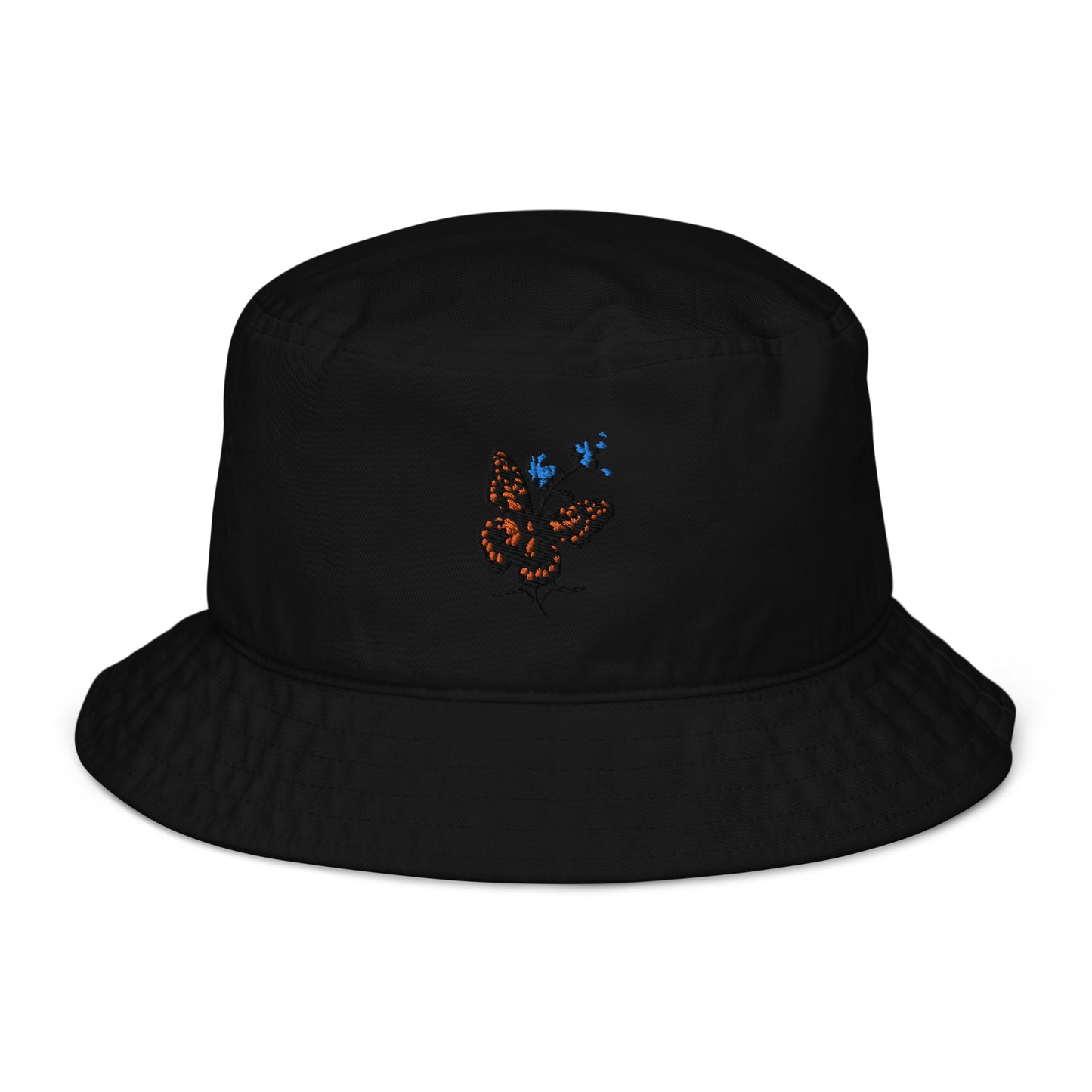 Butterfly and Flowers Organic Cotton Bucket Hat