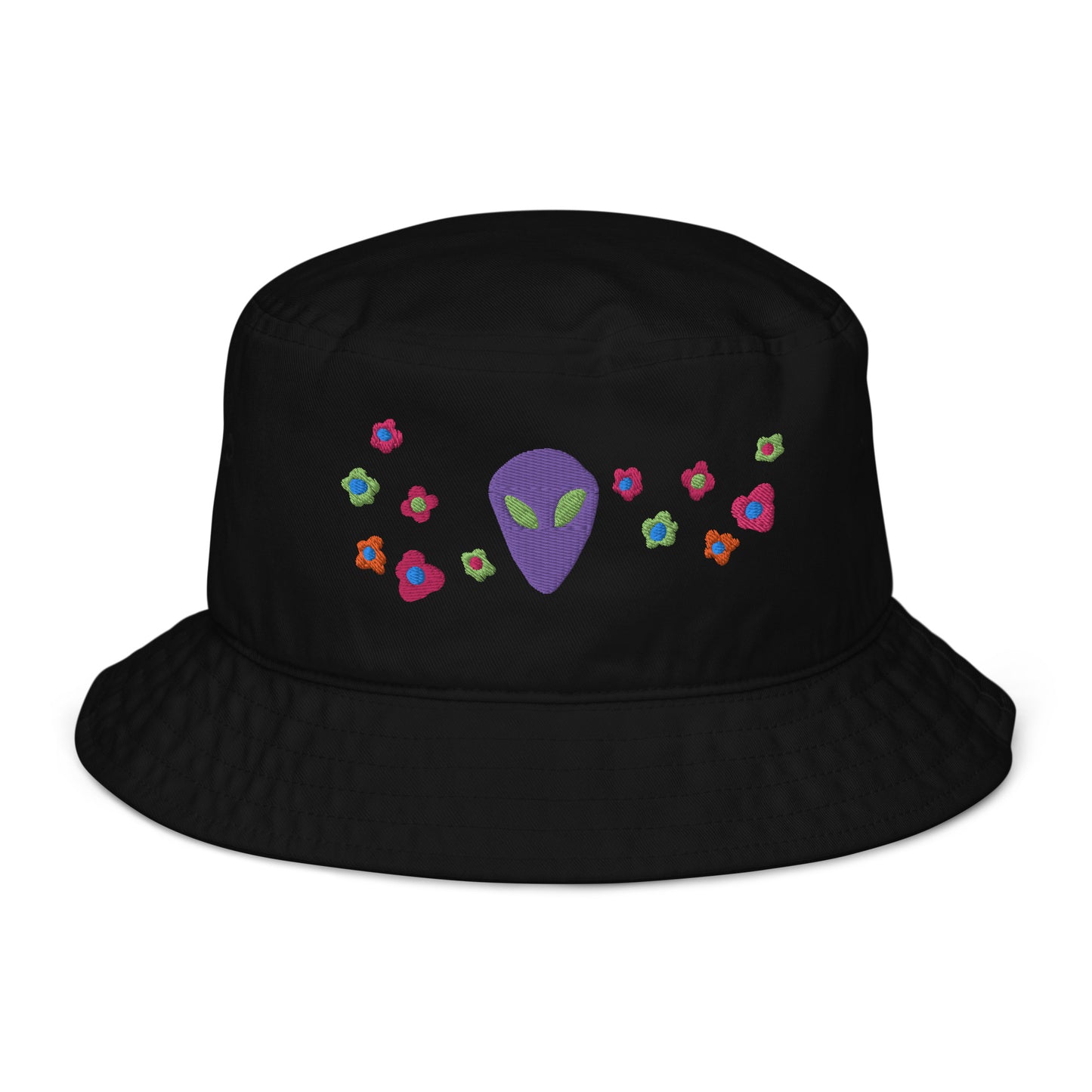 Alien and Flowers Organic Cotton Bucket Hat