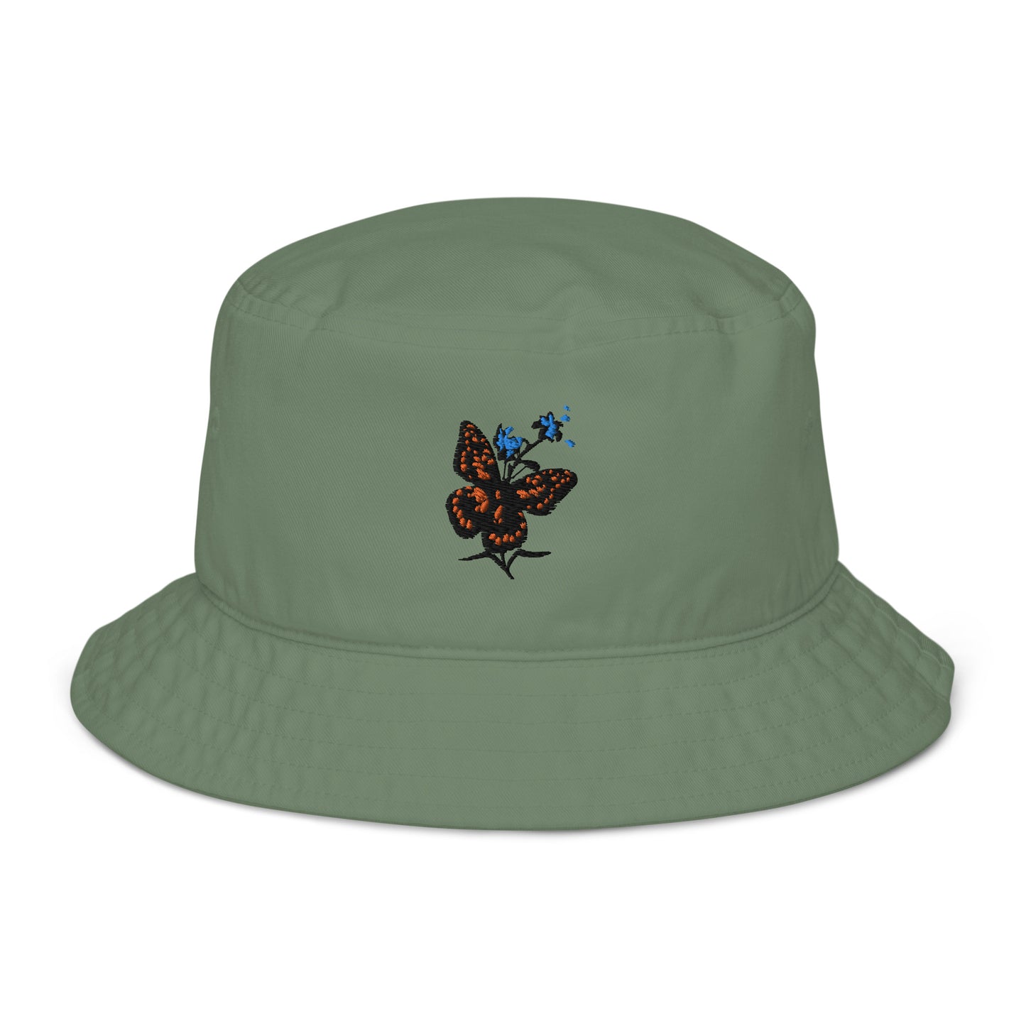 Butterfly and Flowers Organic Cotton Bucket Hat