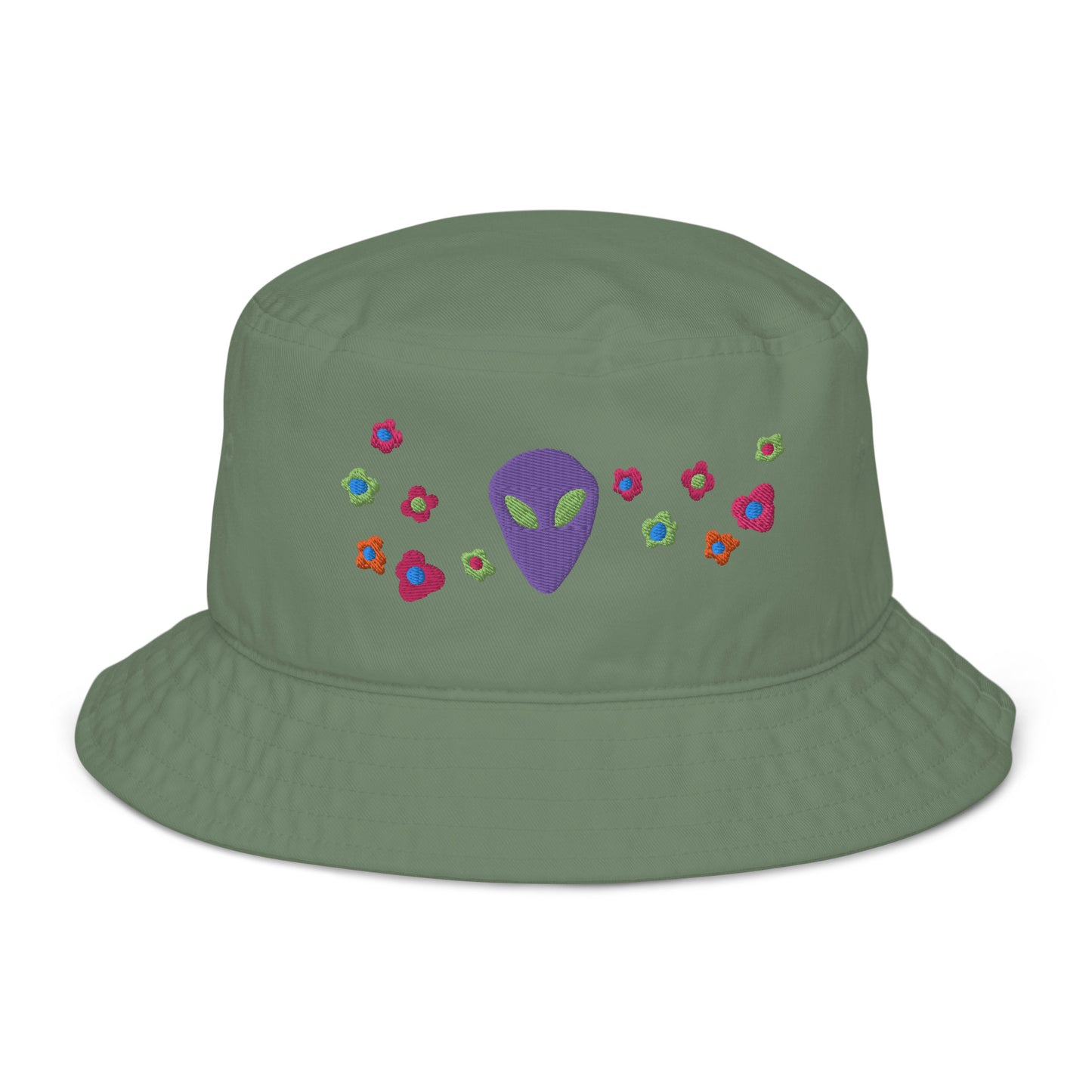Alien and Flowers Organic Cotton Bucket Hat
