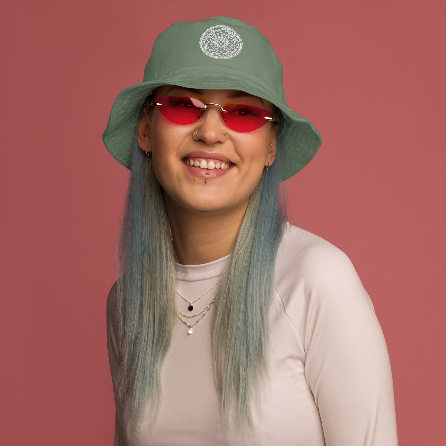 Medusa Sun Medallion Organic Cotton bucket hat